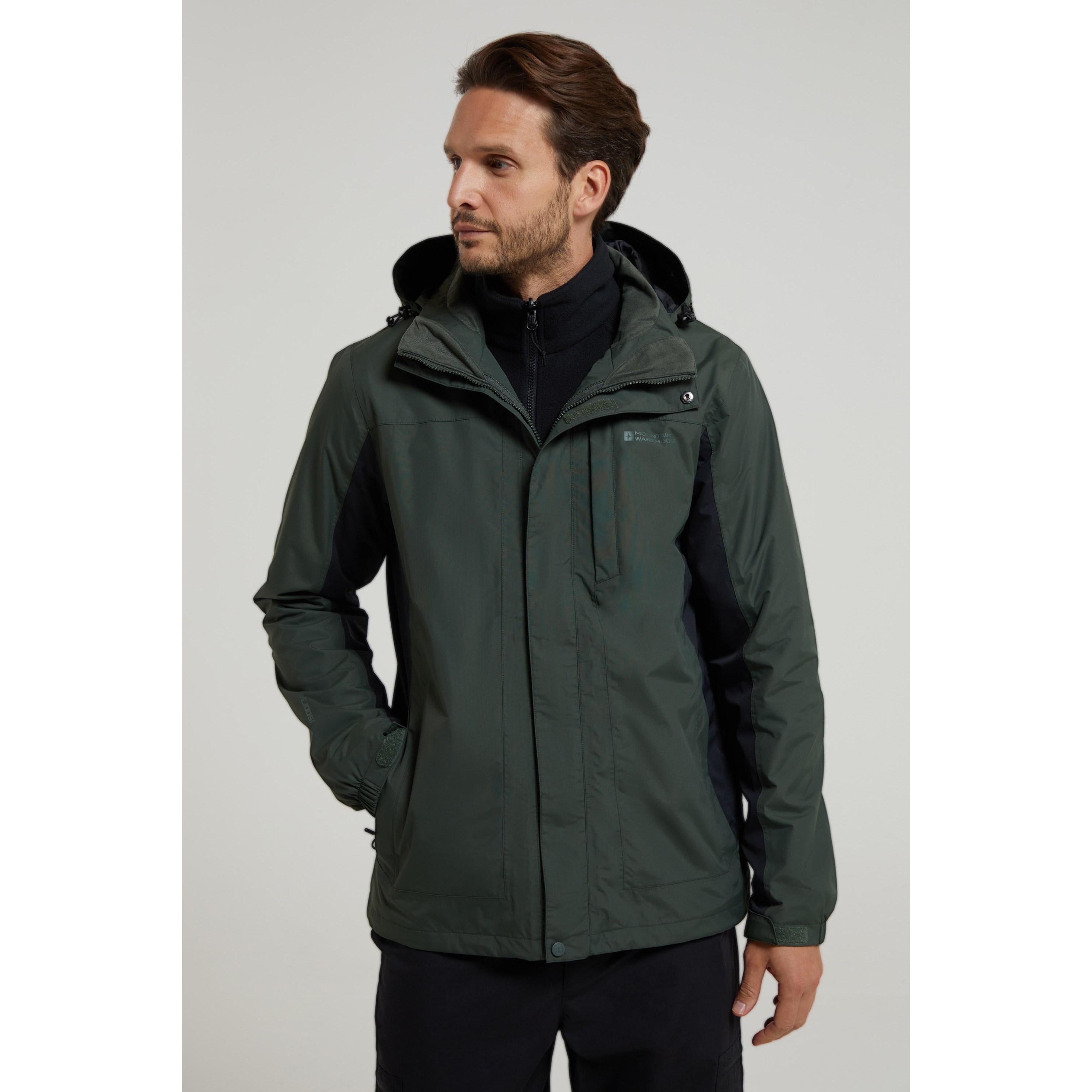 Thumbnail - Mountain Warehouse Herren Thunderstorm 3-in-1 wasserdichte Jacke (Khaki)