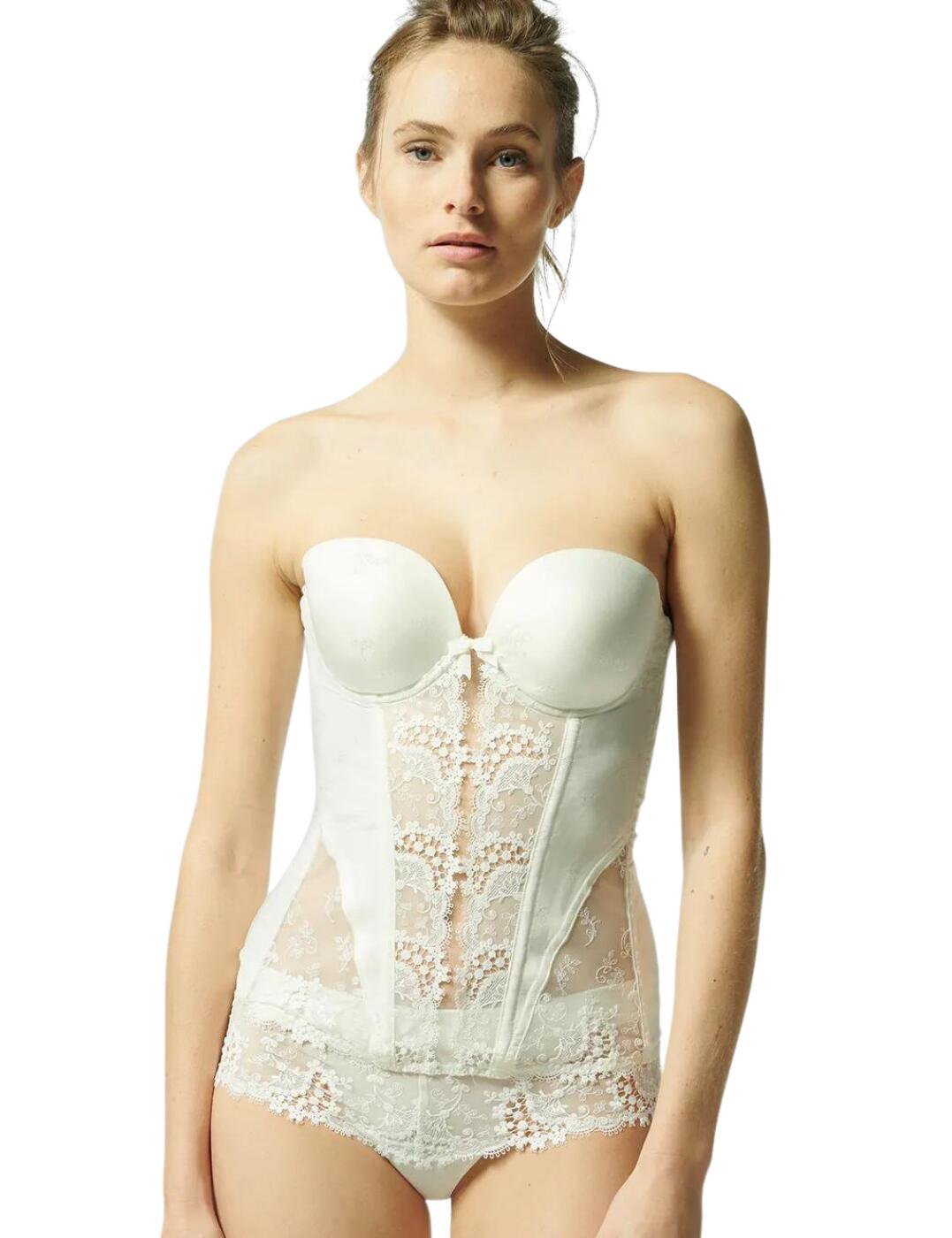 Simone Perele Womens 12B410 Wish Basque – Ivory Nylon – Size 38D