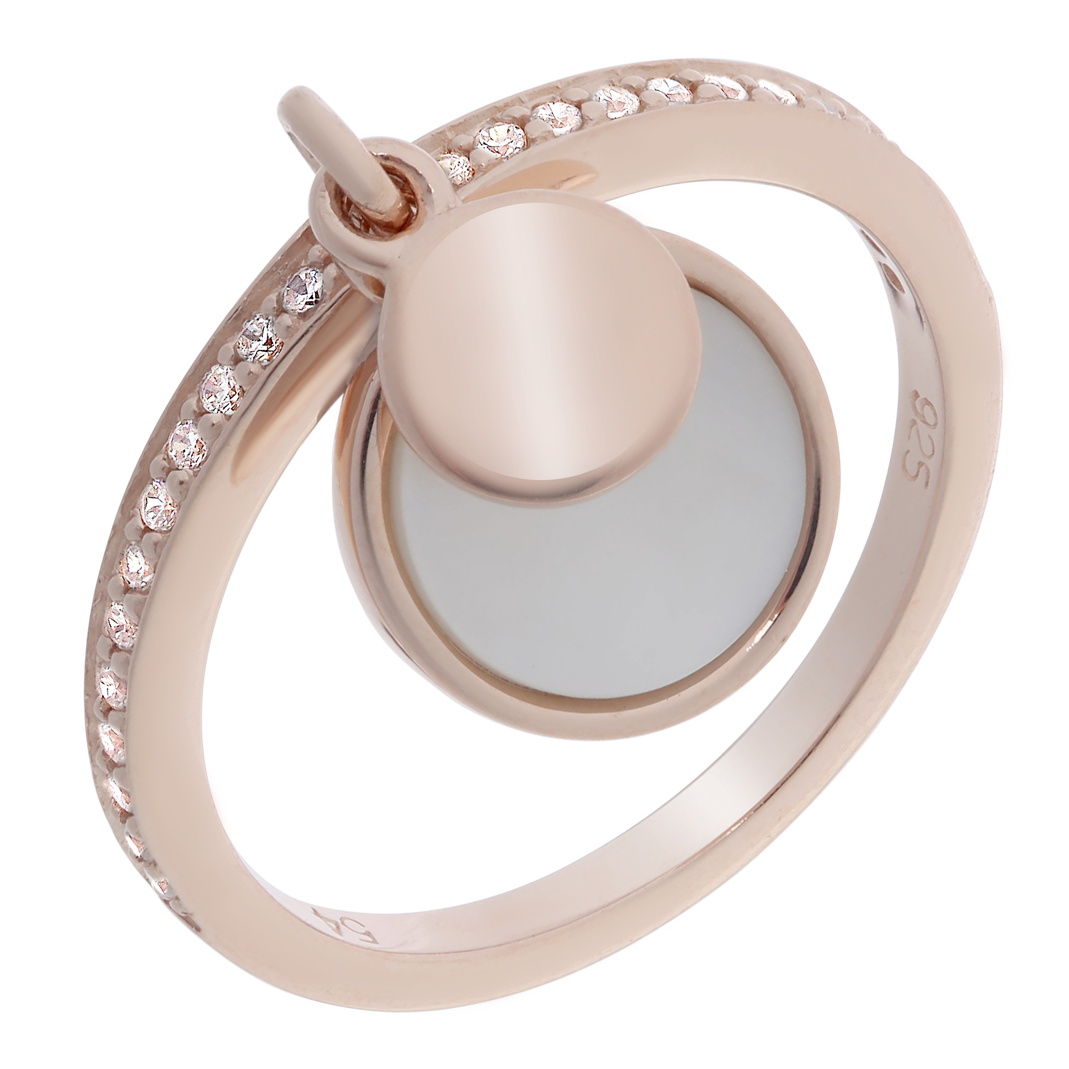 Orphelia Womens 925 Sterling Silver Ring - Rose Zr-7285/Rg - Size N