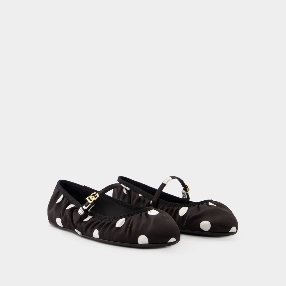 Ballerinor Bomull Svart/Vit