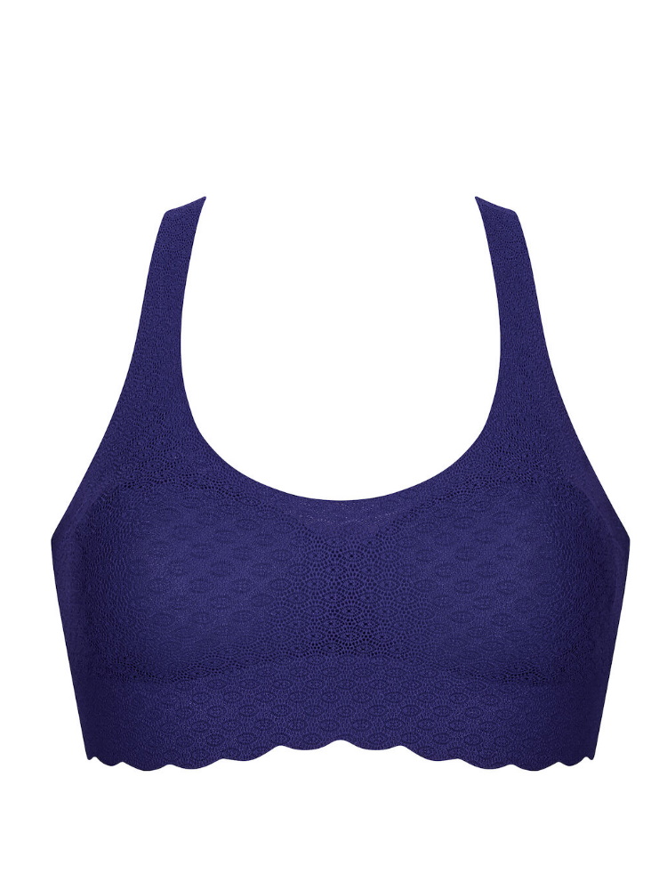 Sloggi Womens Zero Lace Feel Racerback Top - Blue Polyamide - Size Large