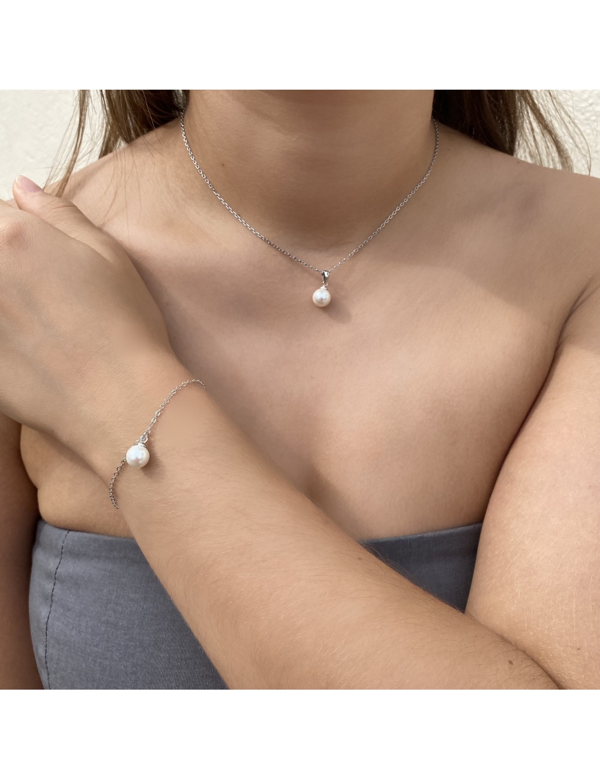 MYC Paris Full Moon Crystal Pearl Set Silver och kristall hängsmycken dam – bild 2