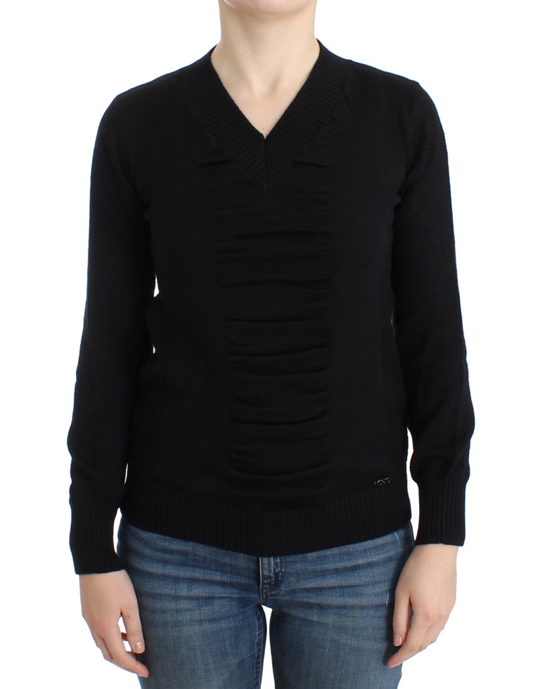 Costume National Womens Classic V-Neck Sweater - Black - Size X-Small