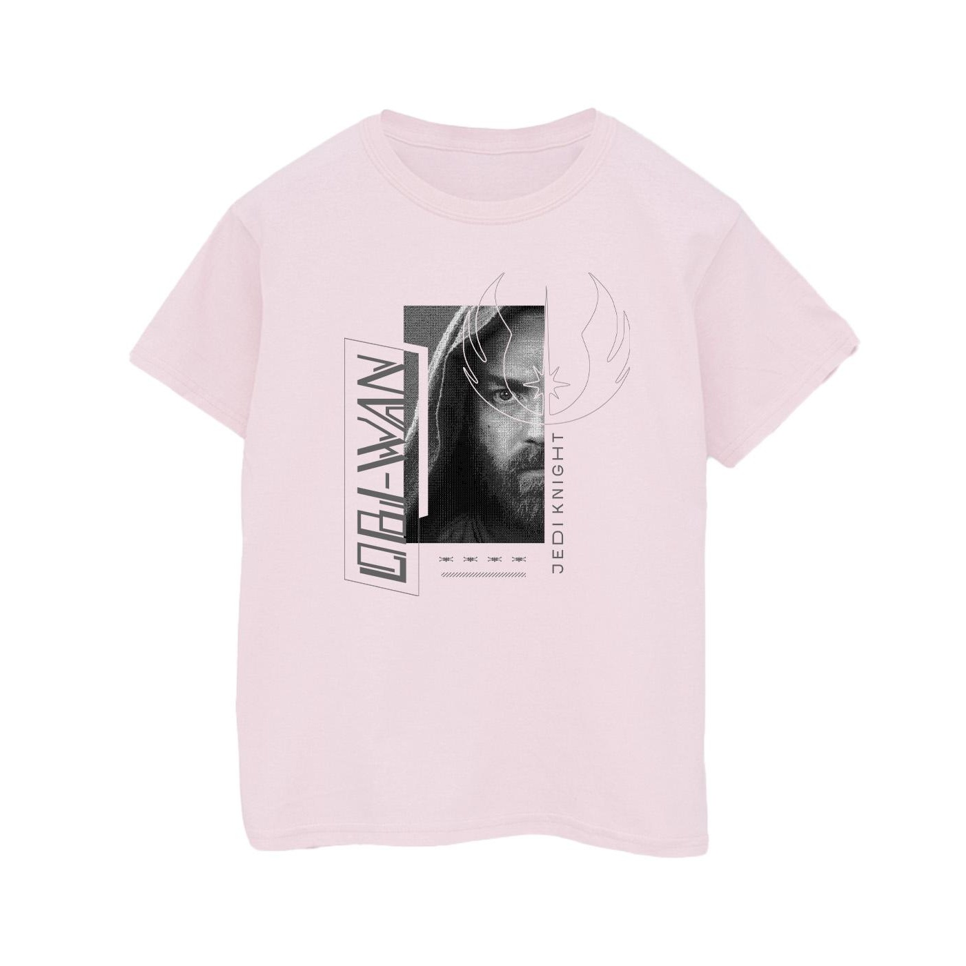 Womens/Ladies Obi-Wan Kenobi Jedi SciFi Collage Cotton Boyfriend T-Shirt (Baby Pink)