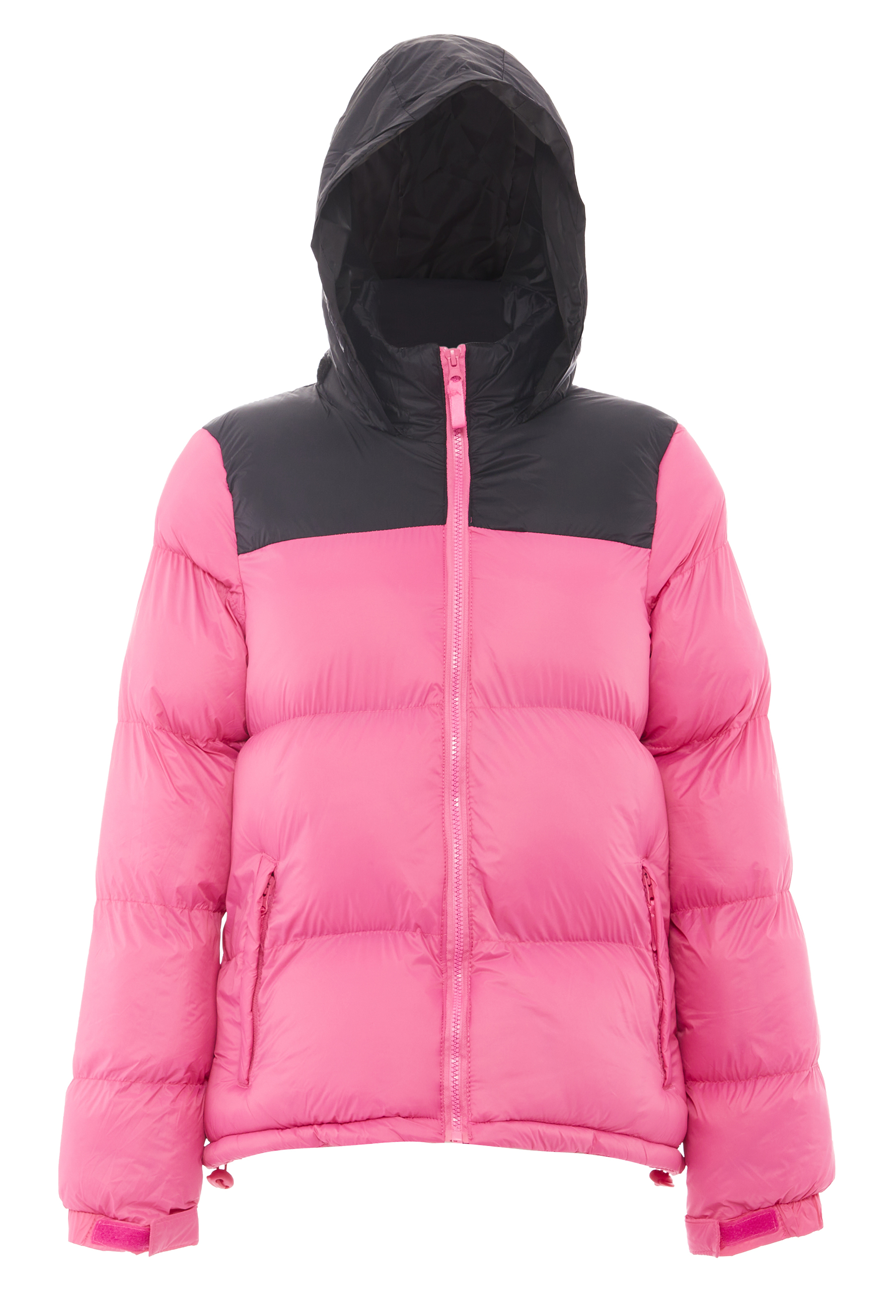 Thumbnail - Mo Wattierte Steppjacke Damen Rosa Schwarz