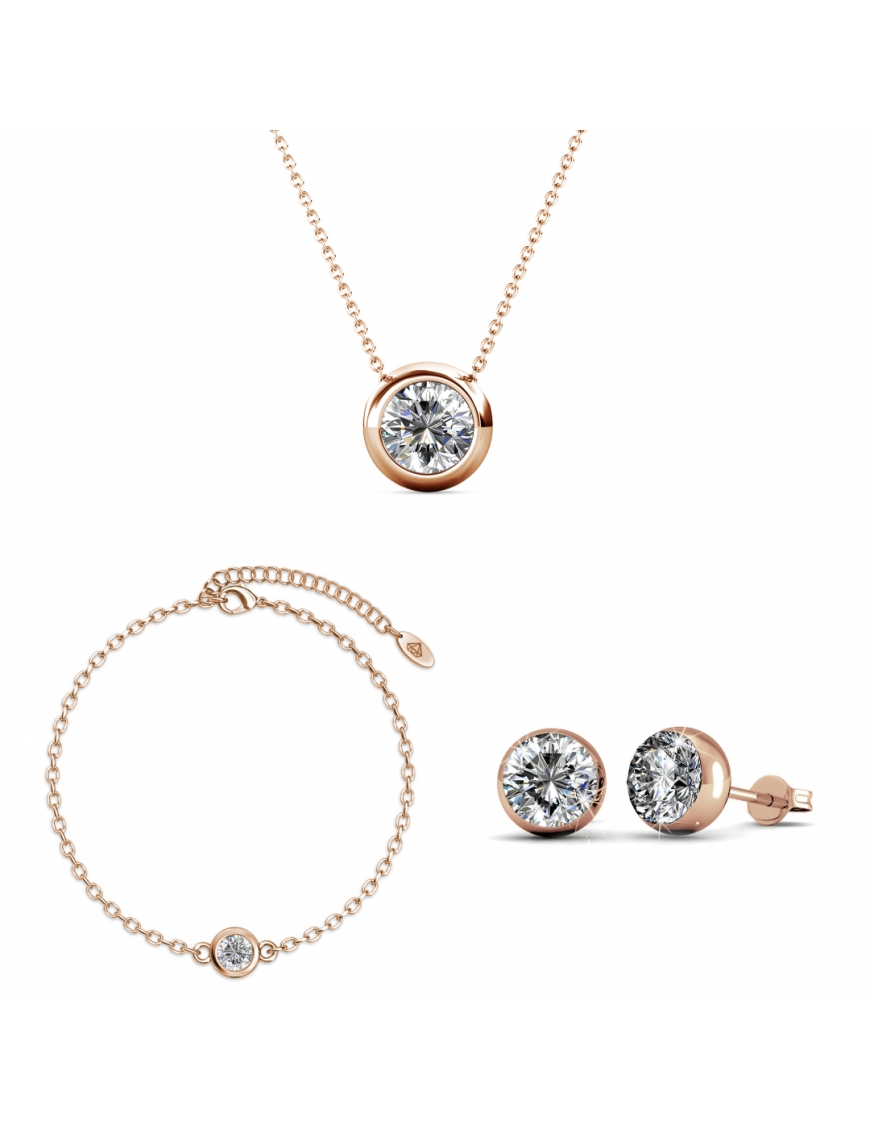 Thumbnail - Parures Mond und Geburtsstein - Or Rosé et Cristal