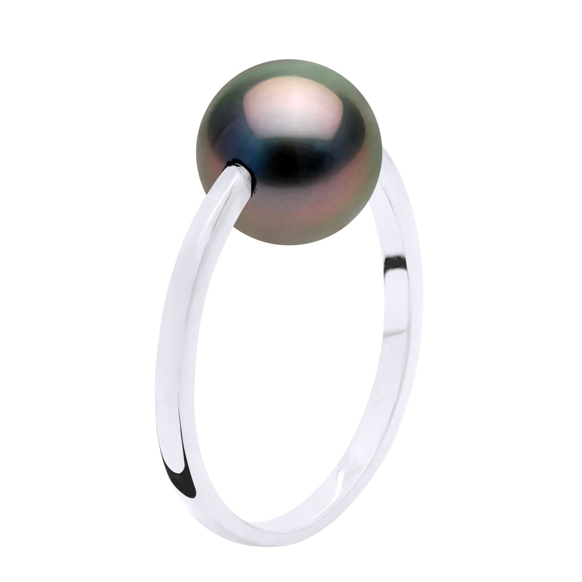 Thumbnail - Armreifring – Weißgold – echte Tahiti-Zuchtperle, rund 8–9 mm