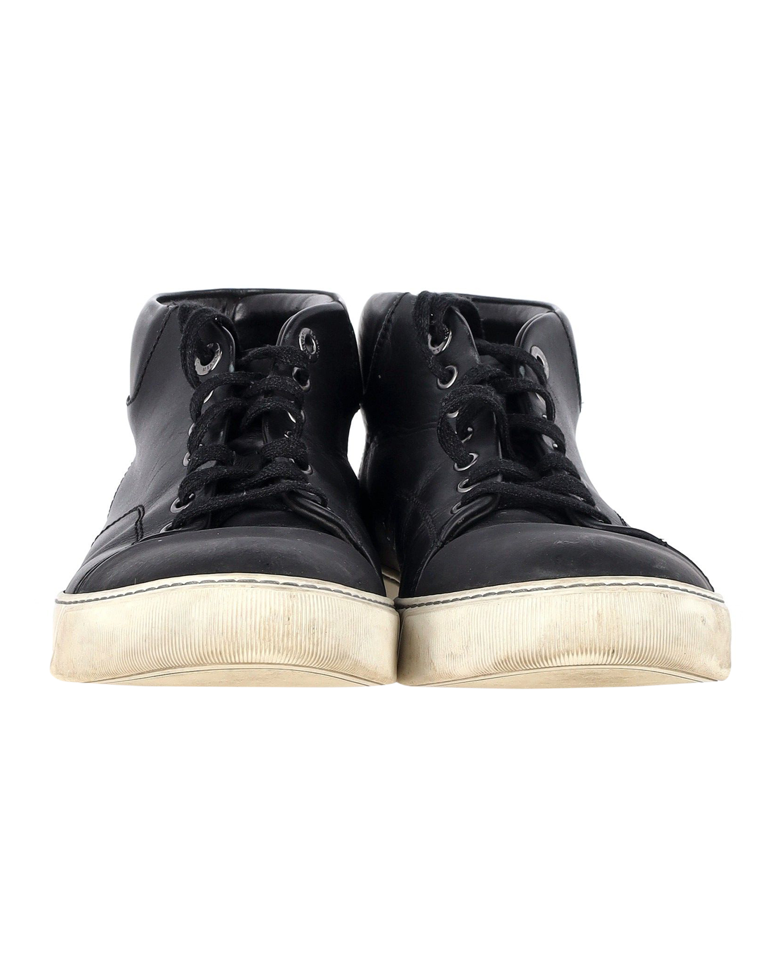 Lanvin Pre-owned Lanvin Med-Top Sneakers i Svart Läder dam – bild 2