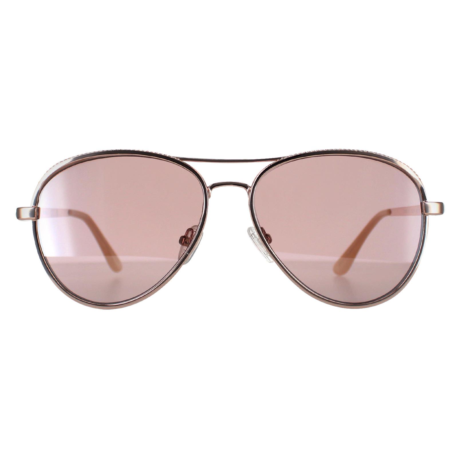 Thumbnail - Guess Aviator Womens glänzend Rose Gold Bordeaux Spiegel GF0350