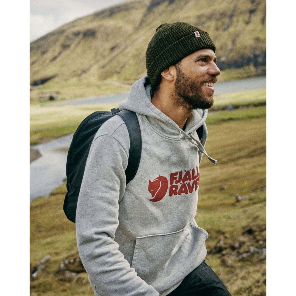 Fjallraven Logo Mens Hoodie - Grey - Size Medium