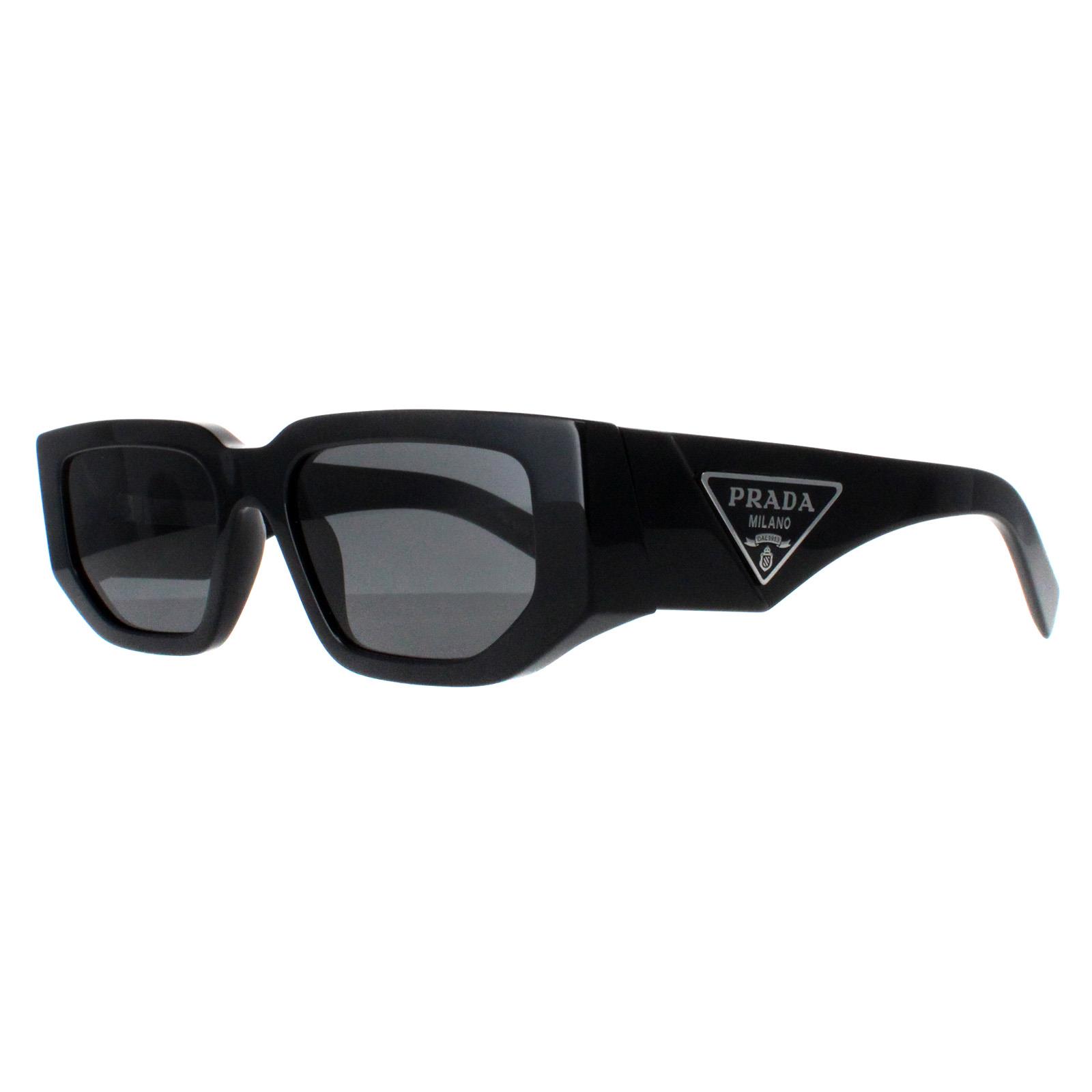 Prada Rectangle Unisex Svart Mörkgrå PR09ZS solglasögon dam – bild 2