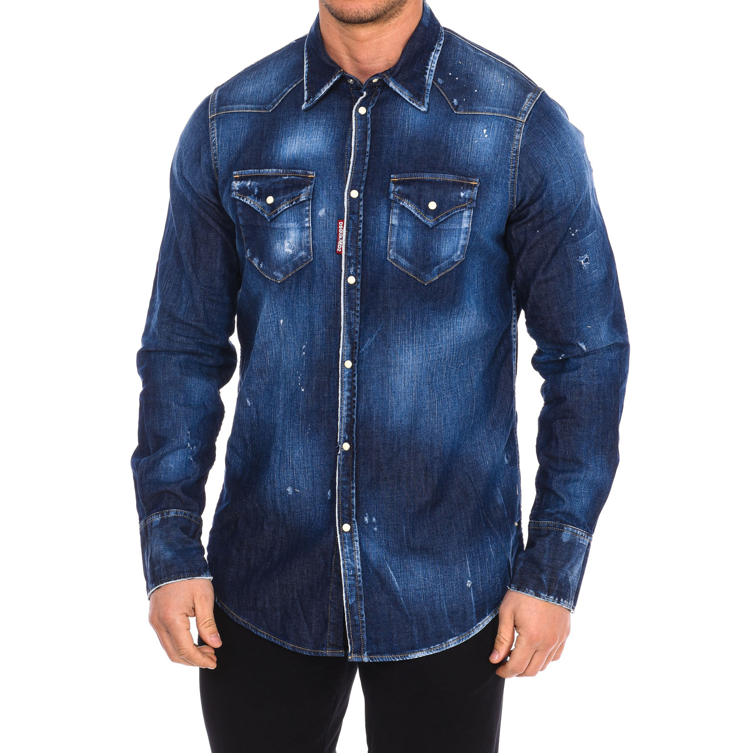 Langärmliges Jeanshemd für Herren S79DL0013-S30341