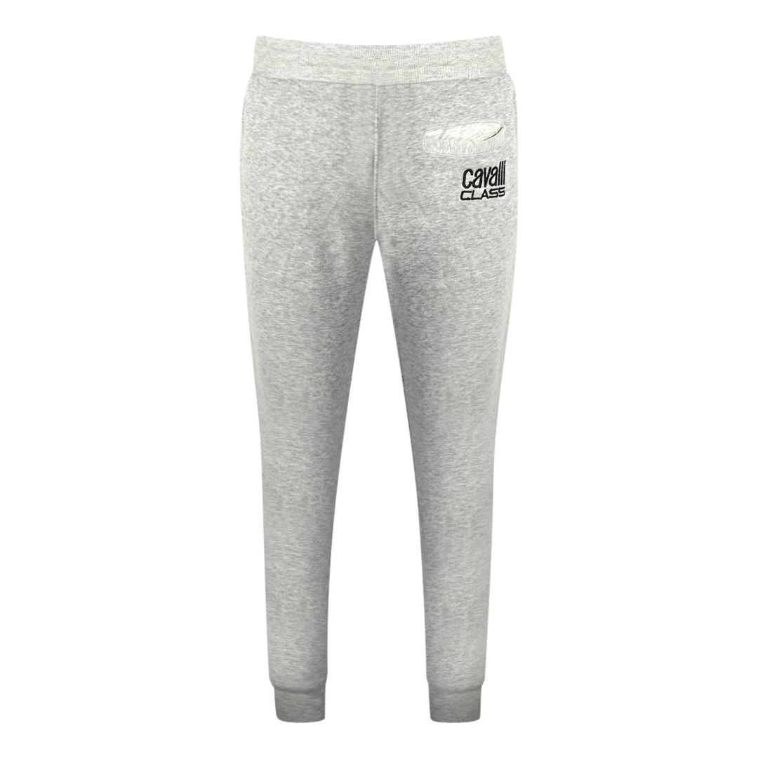 Roberto Cavalli Class Tryckt Logotyp Grå Sweatpants mjukisbyxor herr – bild 2