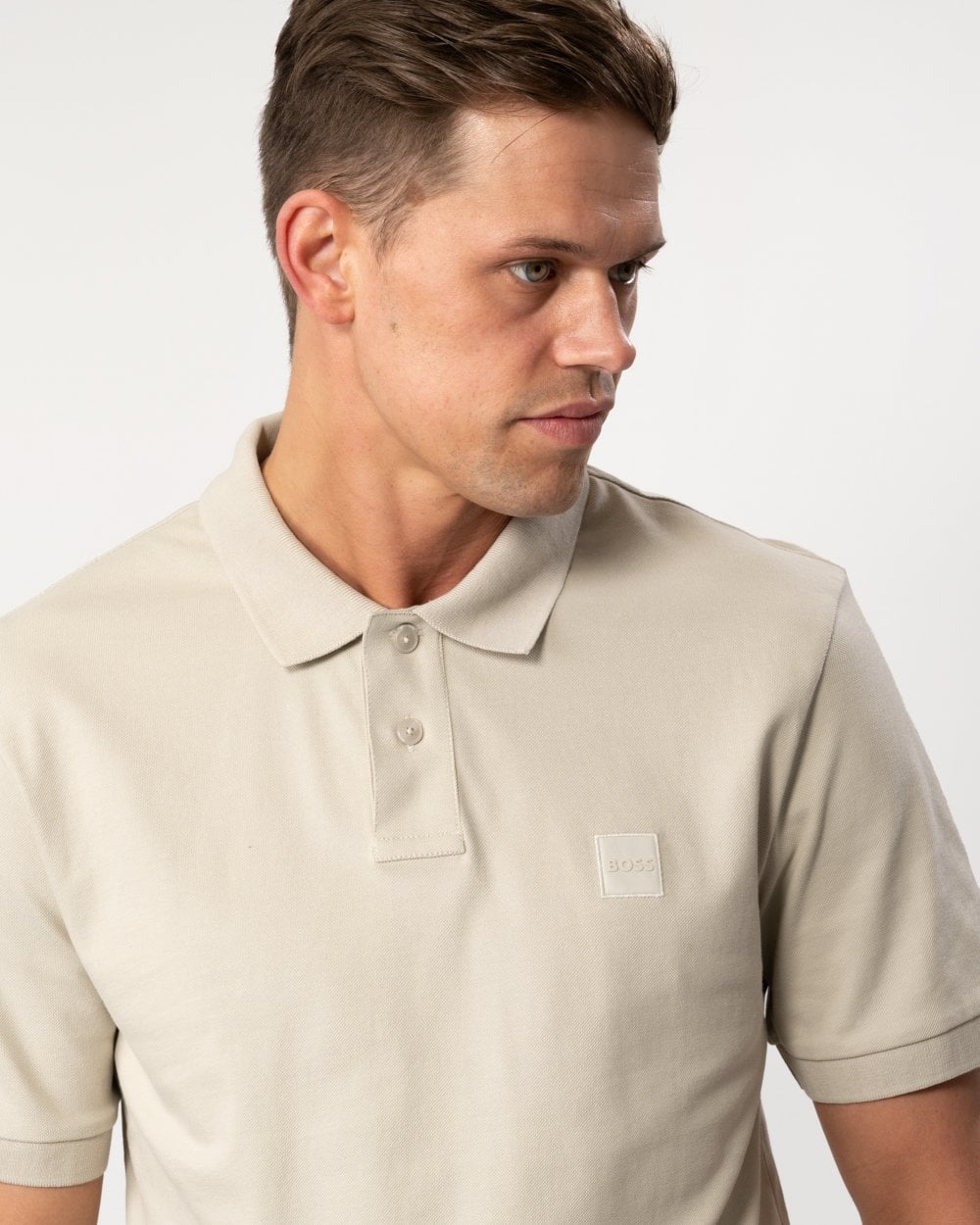 Boss Stretch-cotton slim-fit polo shirt with logo patch pikéer herr – bild 6