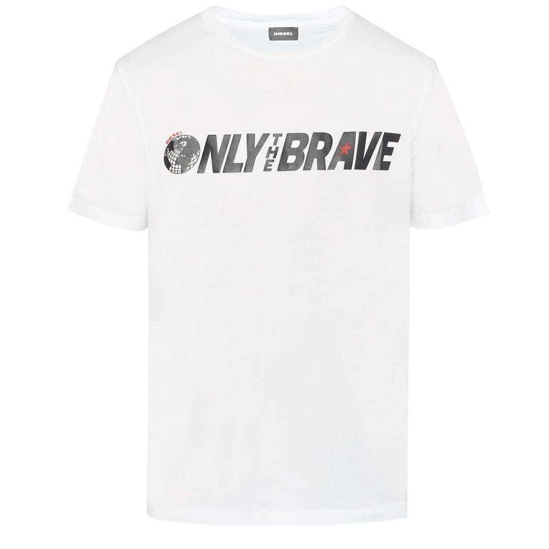Thumbnail - Diesel T-Just-SV Only The Brave Logo Weißes T-Shirt