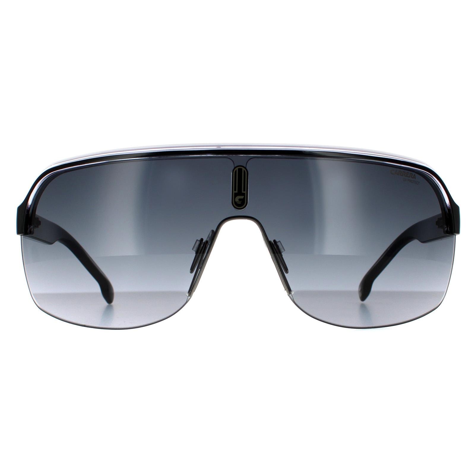 Thumbnail - Carrera Shield Unisex Schwarz Weiß Dunkelgrau Gradient Sonnenbrille