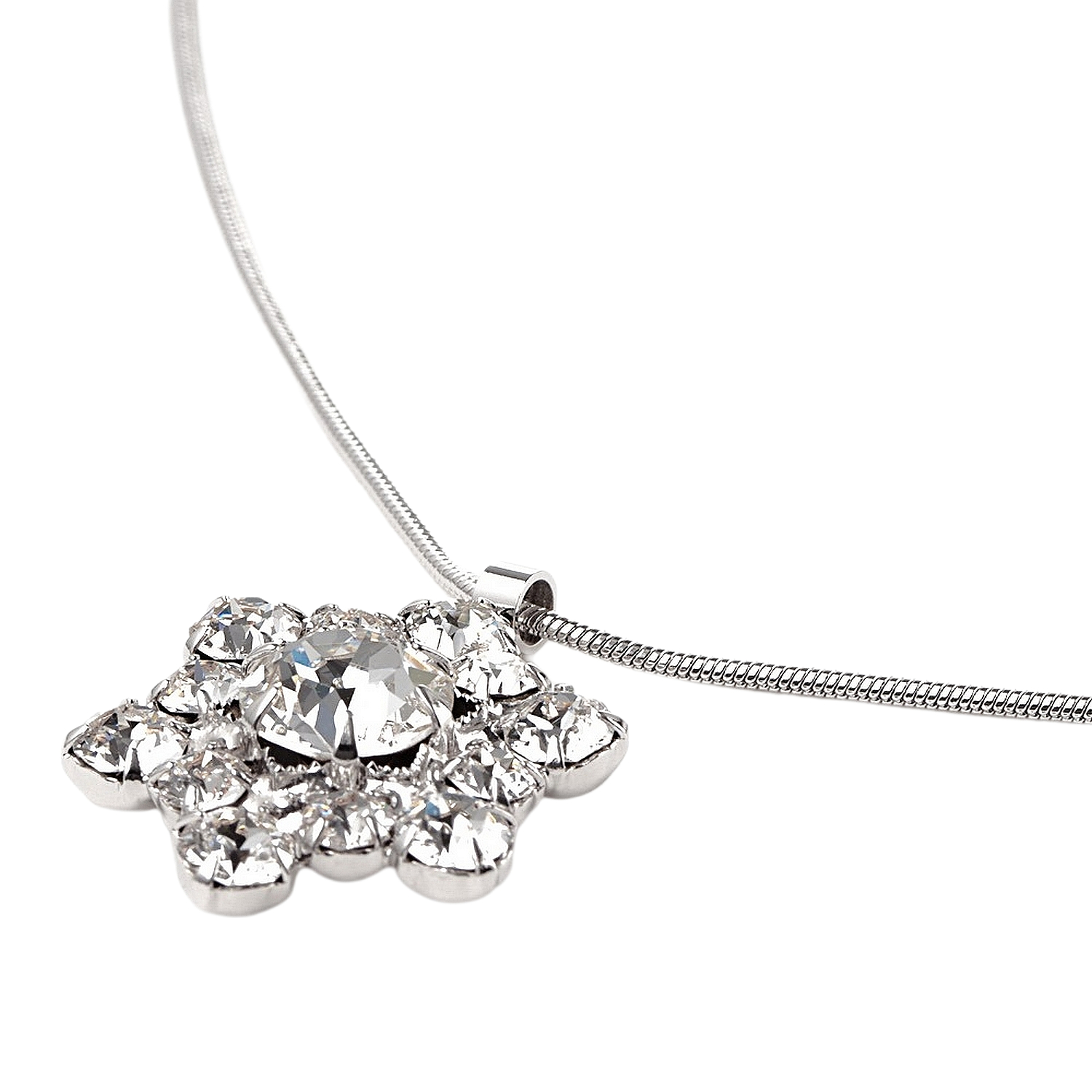 Thumbnail - Halskette Snowflake mith Swarovski-Kristallen