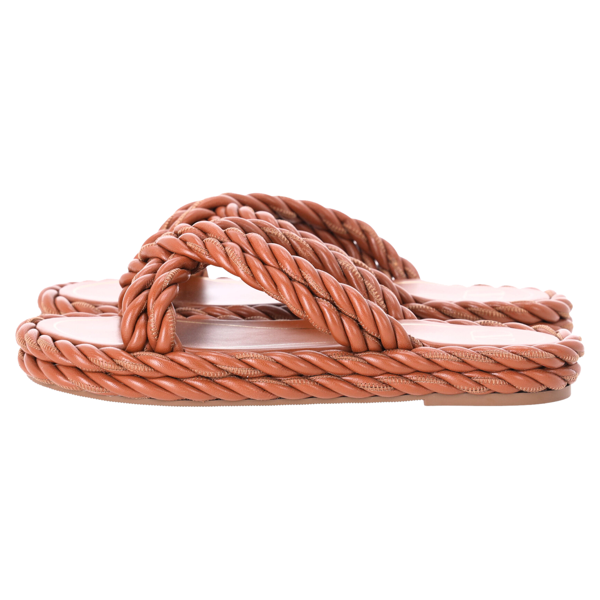 Valentino Pre-owned Valentino Repvriden Rem Sandaler i Brunt Läder dam – bild 2
