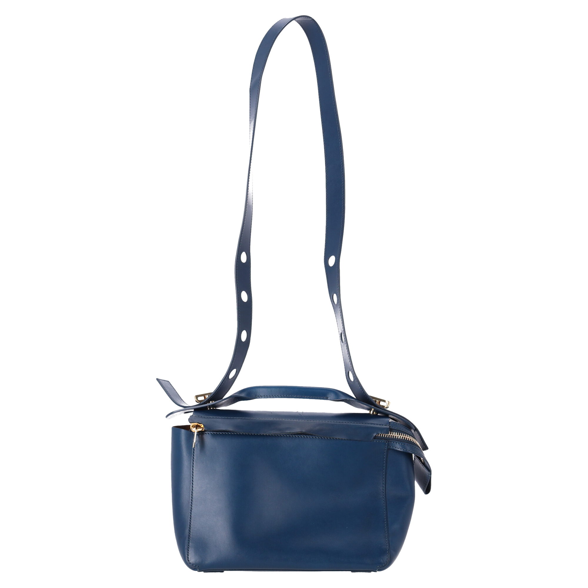 Sophie Hulme Pre-owned Sophie Hulme Grote Bolt Schoudertas in Marineblauw Leren