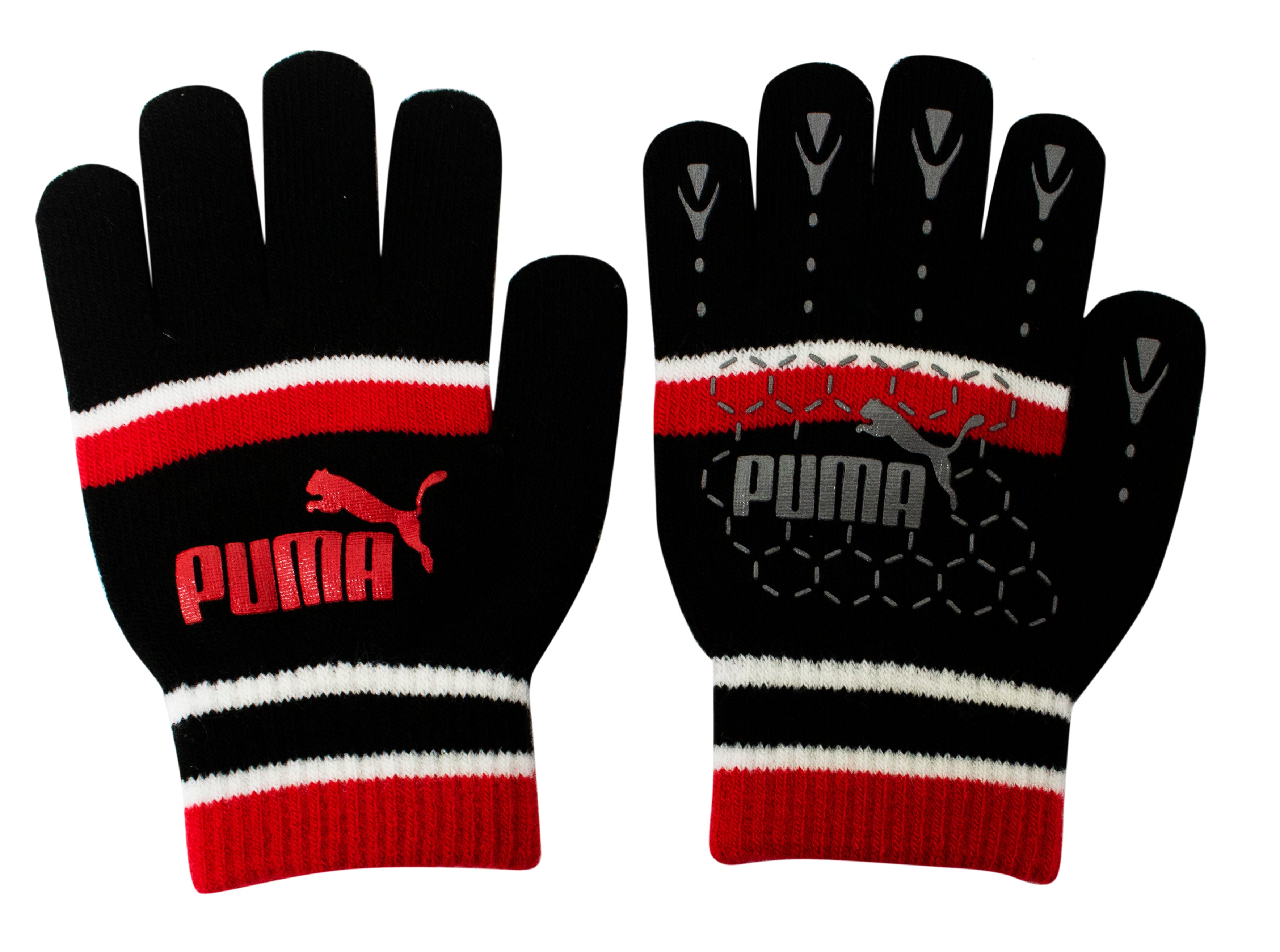 Thumbnail - Puma No 1 Logo Cat Magic Winter Schwarz/Rot Unisex Handschuhe