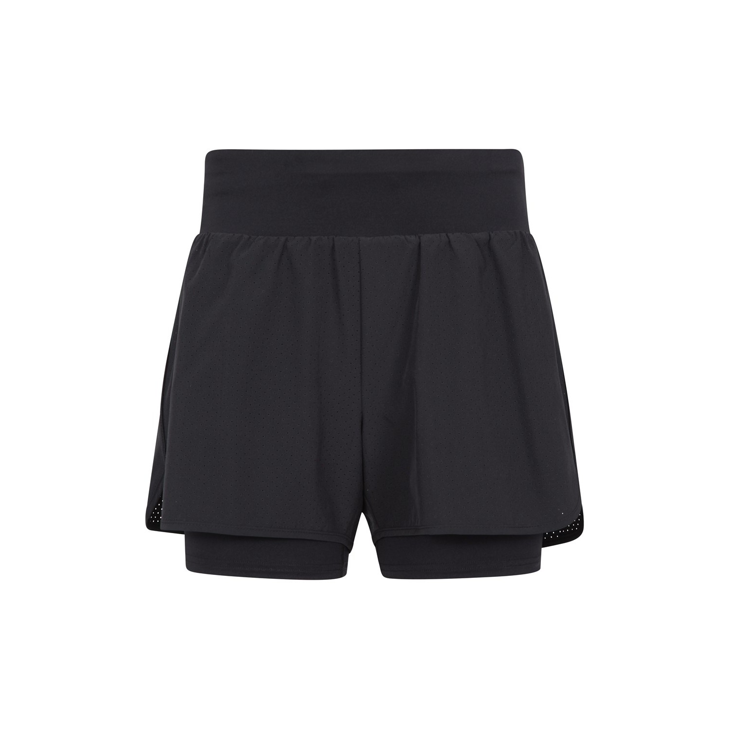 Mountain Warehouse Womens/Ladies Double Layered Running Shorts (Black) - Size 8 UK