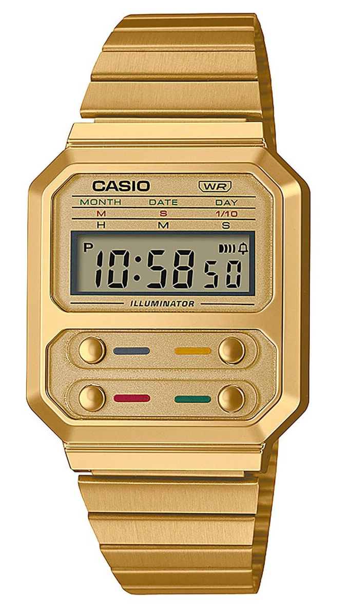 Thumbnail - Casio Casio Collection Vintage Gold Herren Armbanduhr A100WEG-9AEF