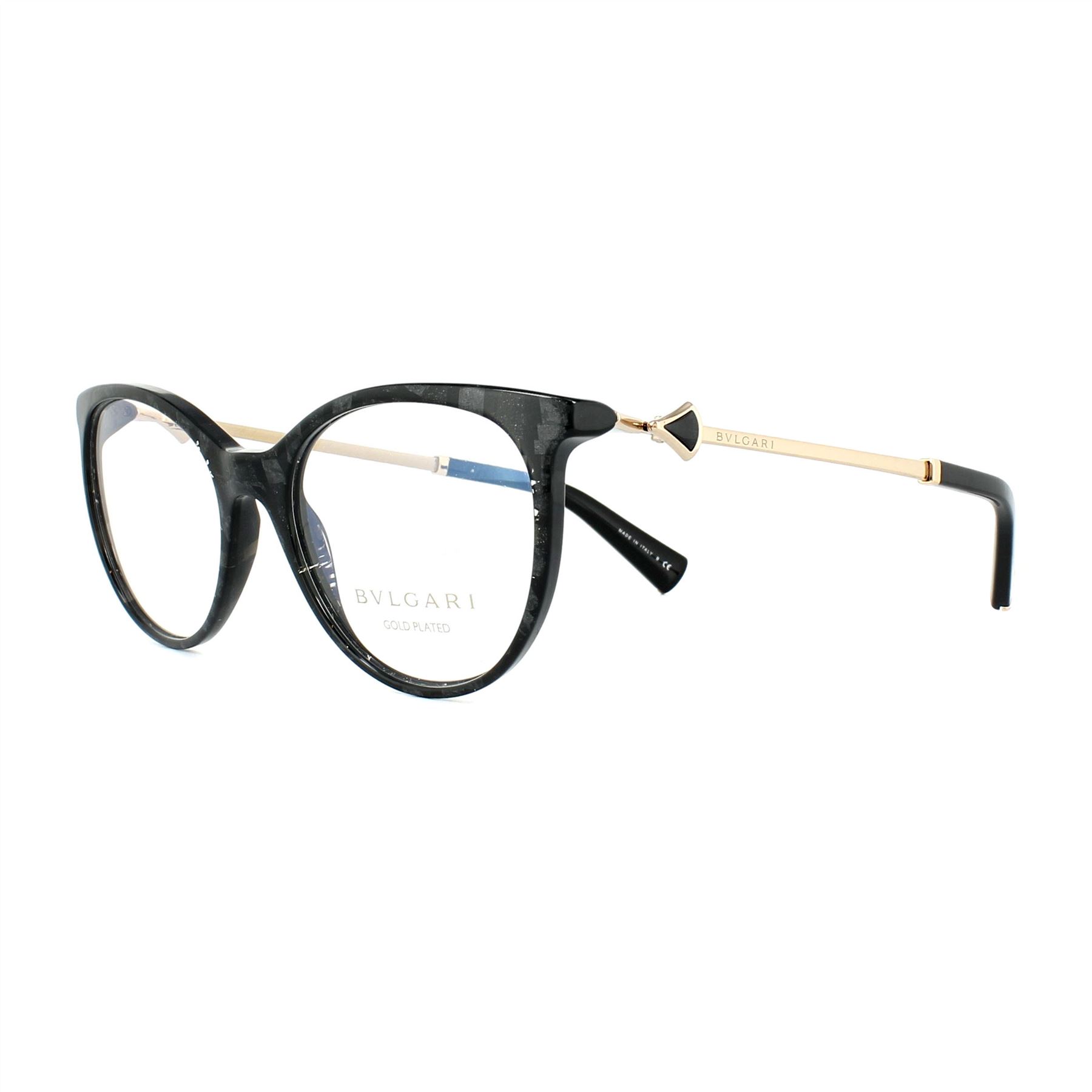 Bvlgari Glasses Frames 4149KB 5412 Black Gold 52mm Womens Metal - One Size