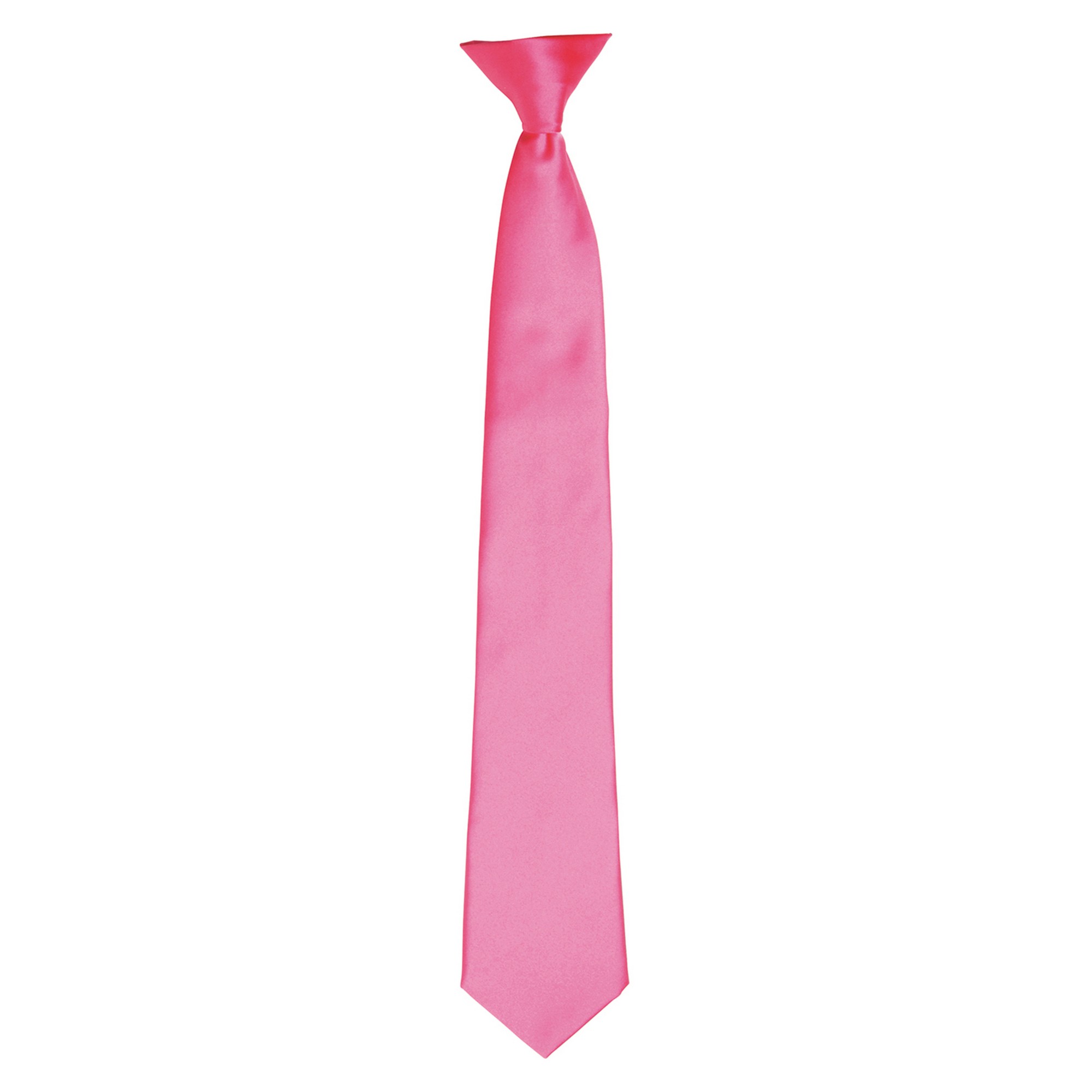 Thumbnail - Premier Colours Herren Satin Clip Krawatte (Fuchsia)