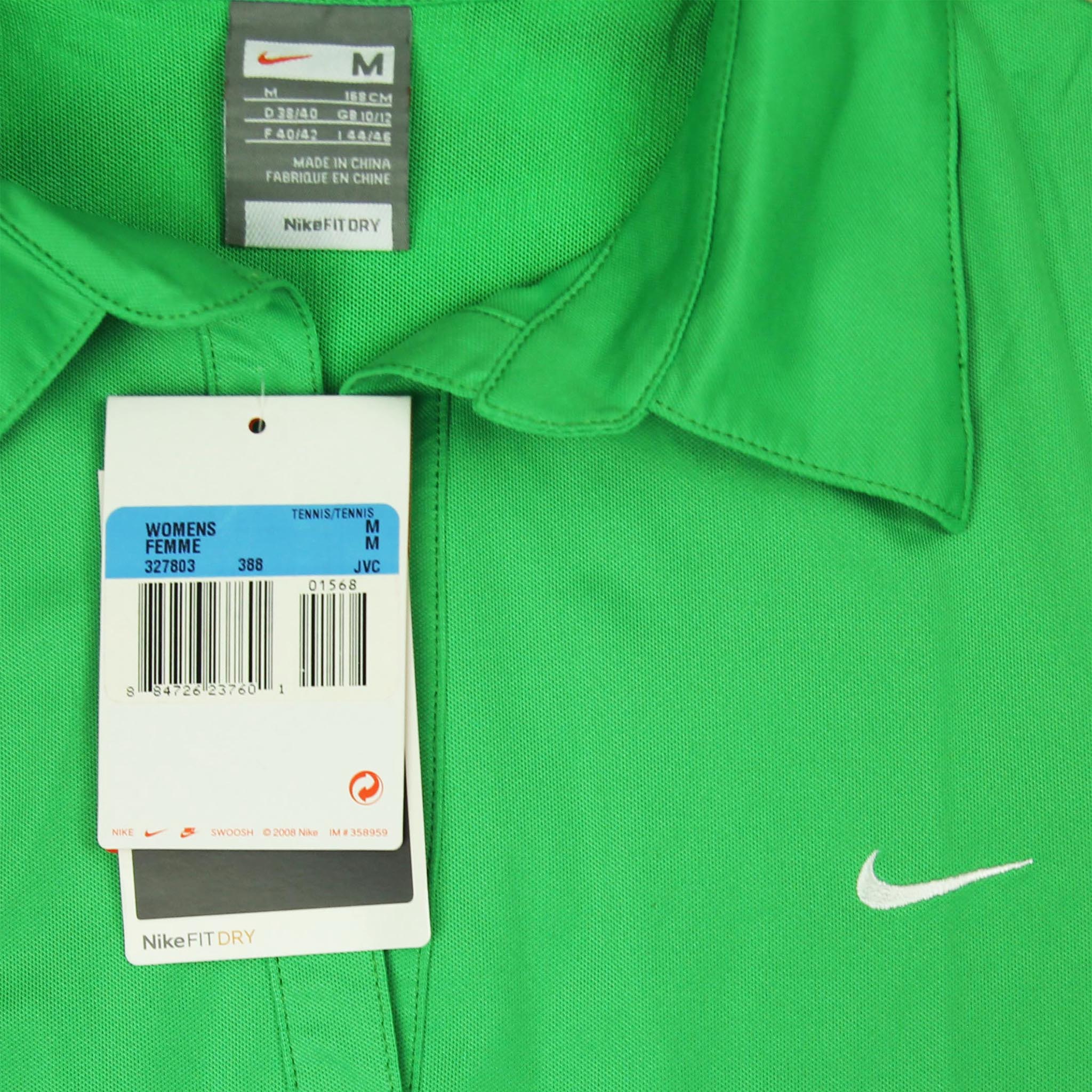 NIKE Dri-Fit kortärmad polotröja grön tenniströja för damer 327803 388 – bild 2