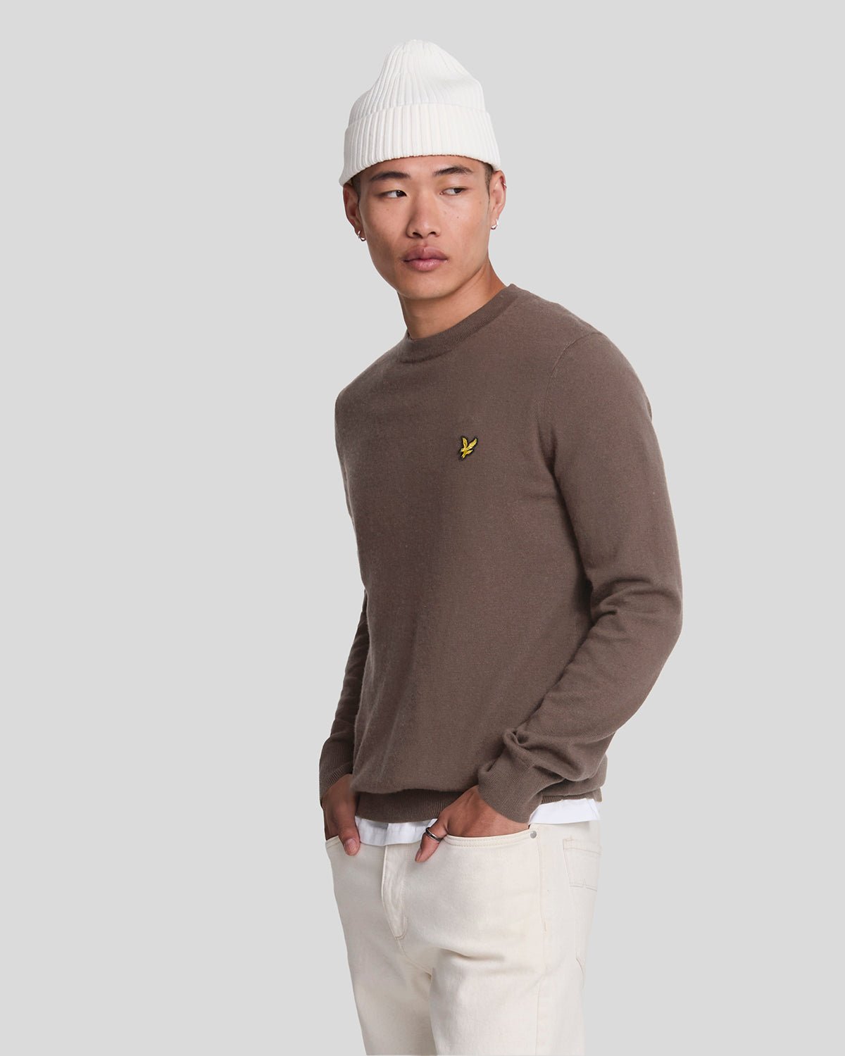 Lyle & Scott Beige Pullover Mit Rundhalsausschnitt Aus Merino-Baumwolle - Bild 3