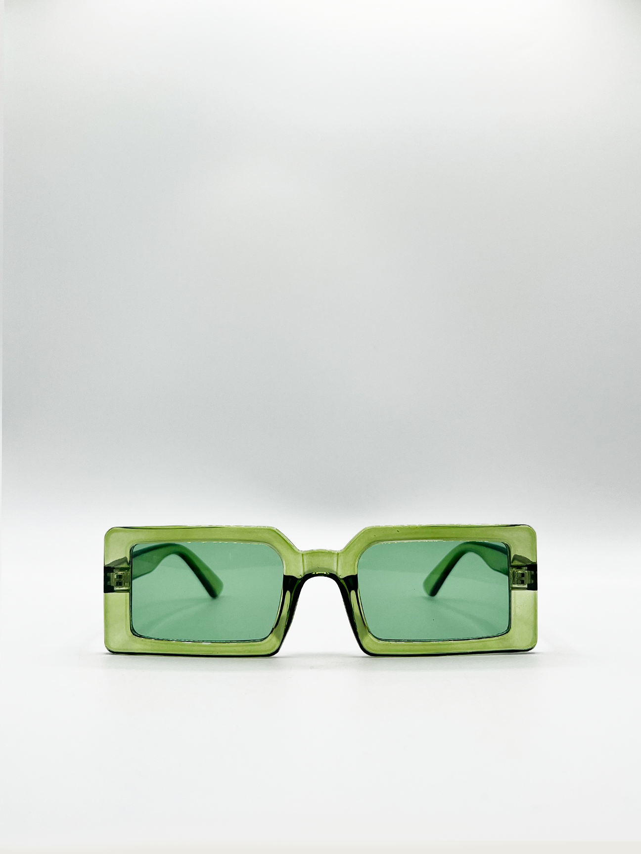 SVNX Womens Square Frame Sunglasses in Green with lens - One Size