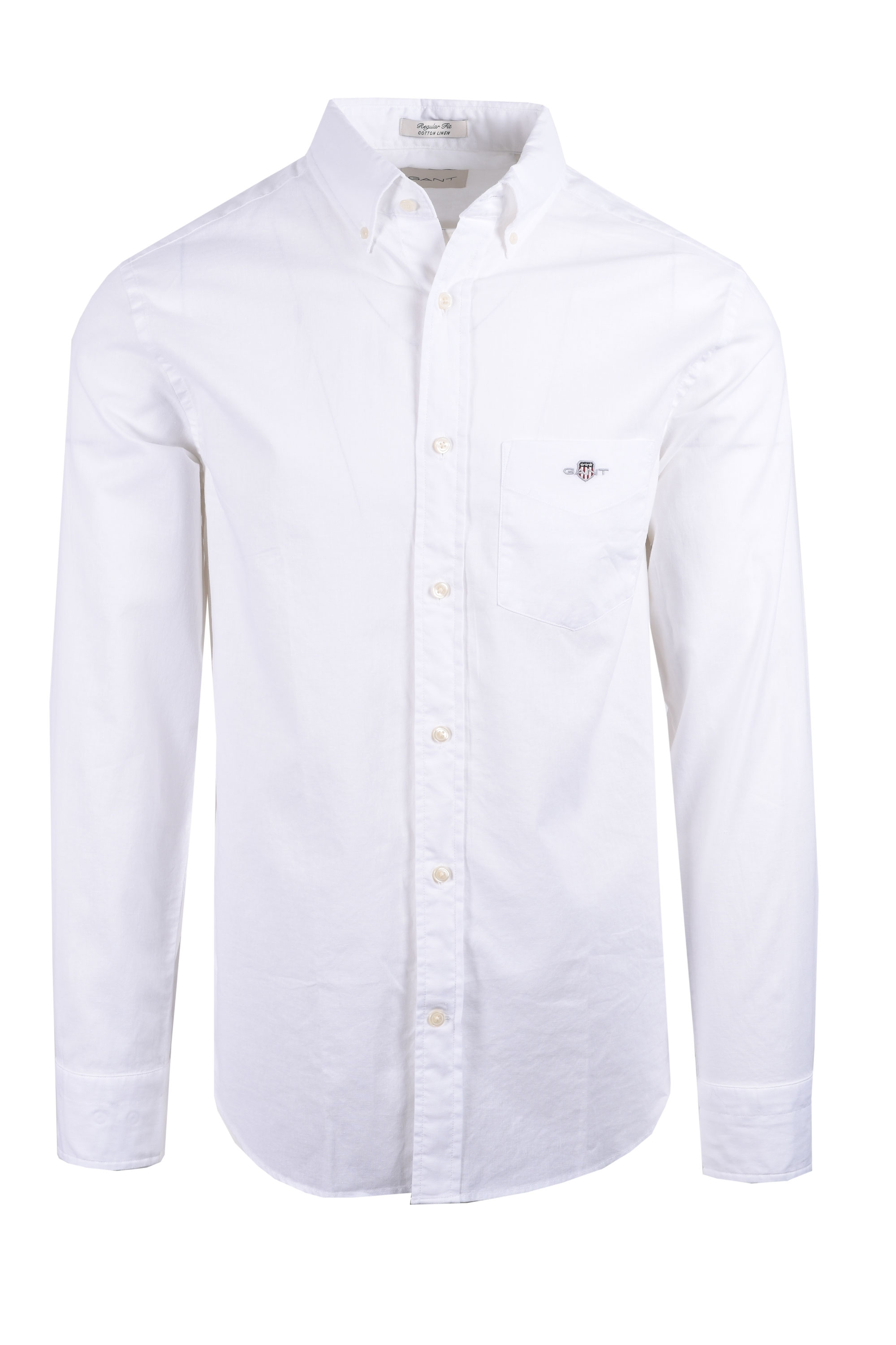 Gant Mens Reg Cotton Linen Long Sleeve Shirt White - Size 3XL