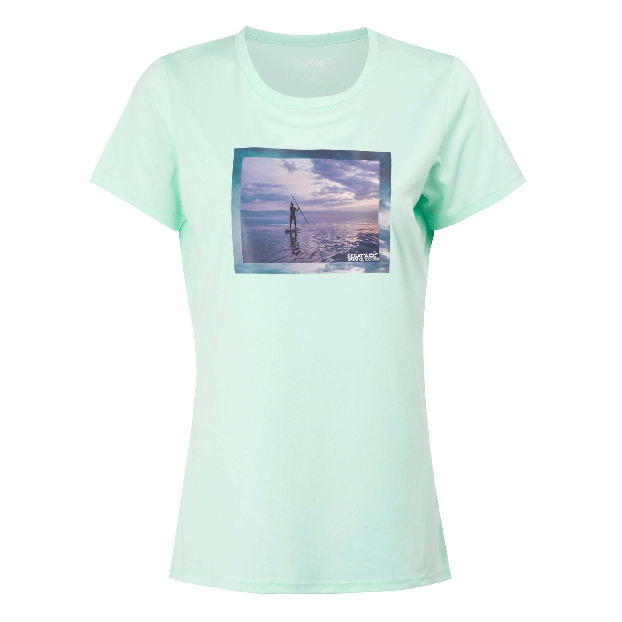 Regatta Womens/Ladies Fingal VIII Surf Print T-Shirt (Bleached Aqua) - Pale Green - Size 22 UK