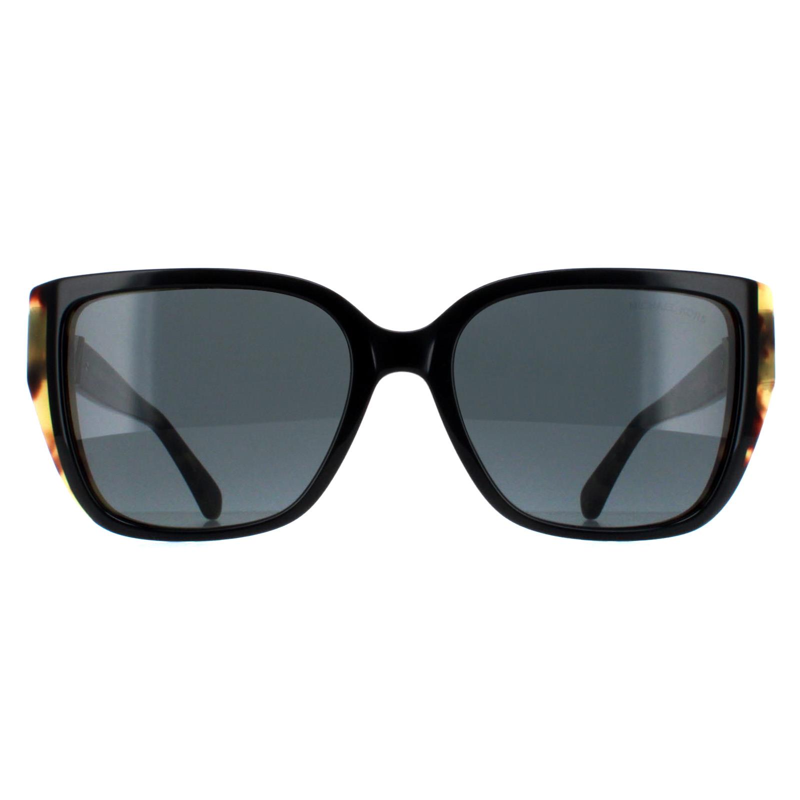 Michael Kors Rectangle Womens Bi Layer Black Amber Tortoise Dark Grey MK2199 Acadia - One Size