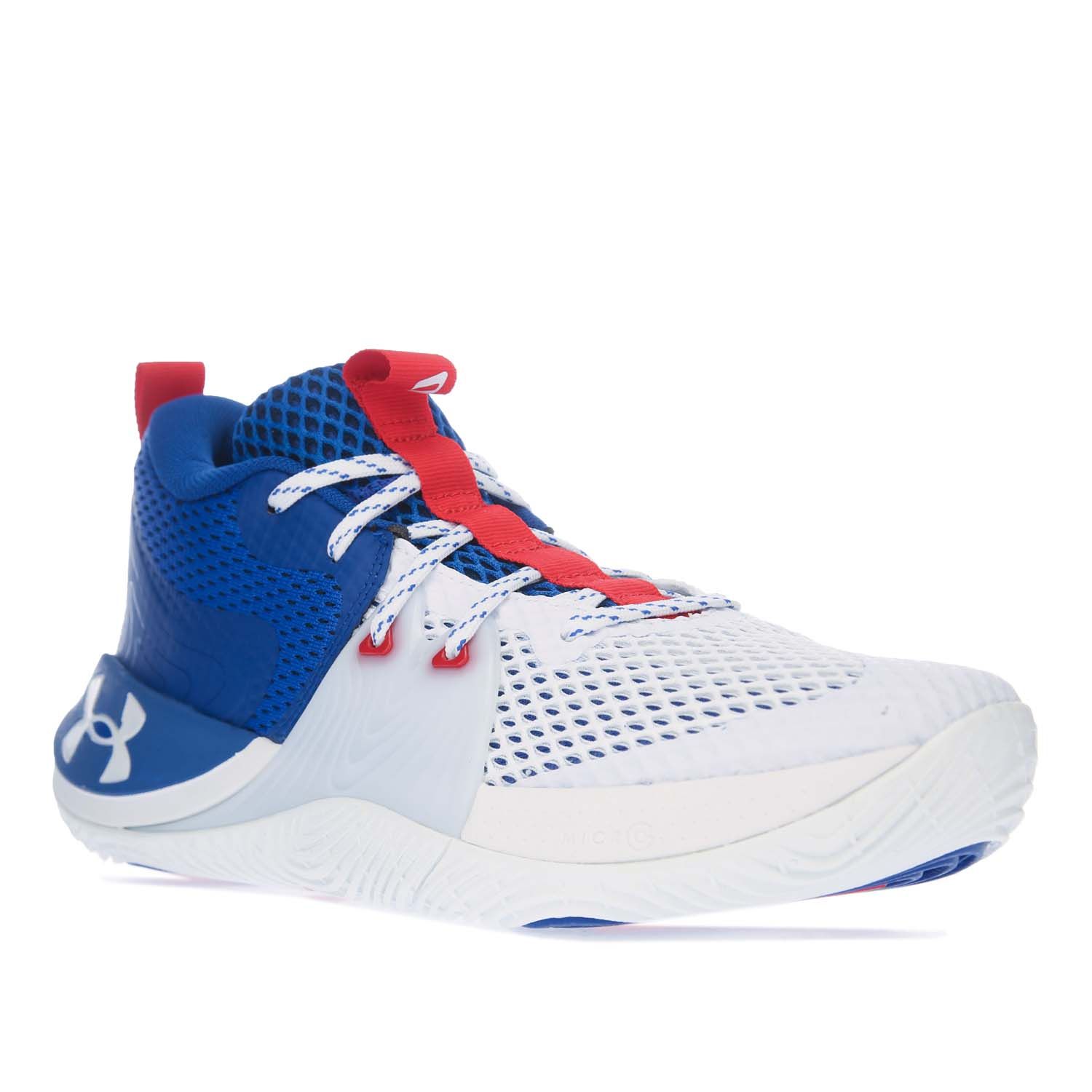 UNDER ARMOUR UA Embiid One Basketskor för herrar i Vit royal – bild 2