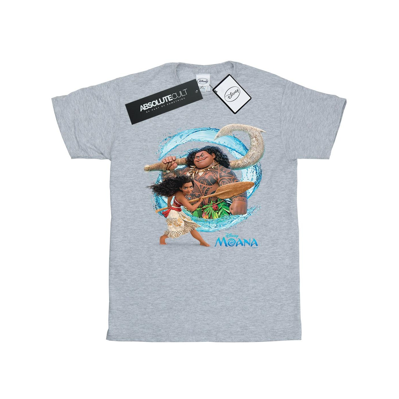 Thumbnail - Disney - "Moana And Maui Wave" T-Shirt für Herren (Grau)
