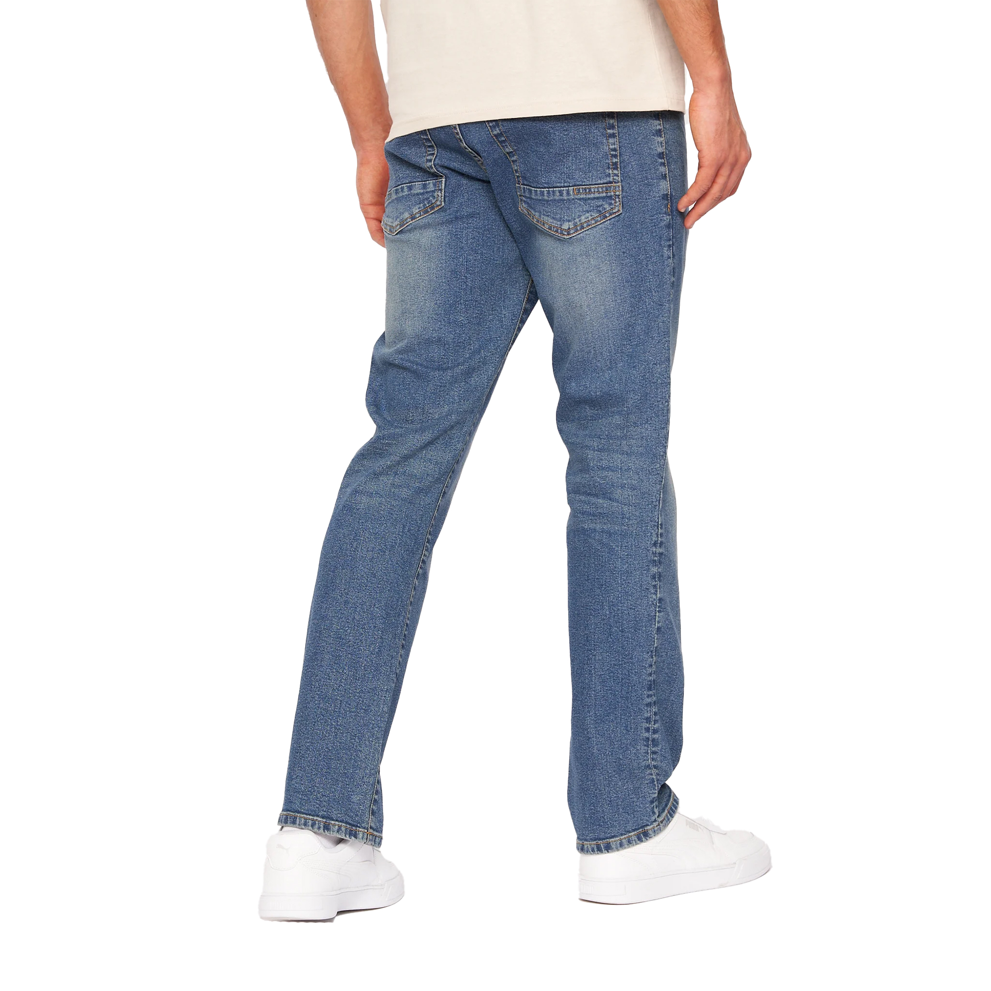 Crosshatch Princed Denim Jeans för män (Stone Wash) herr – bild 2