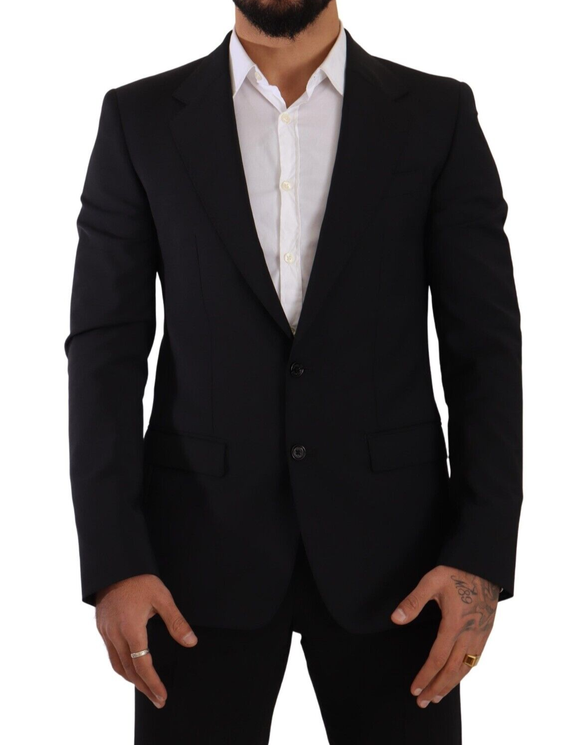 Herrars svart slim fit väst 2-knapp MARTINI kavaj