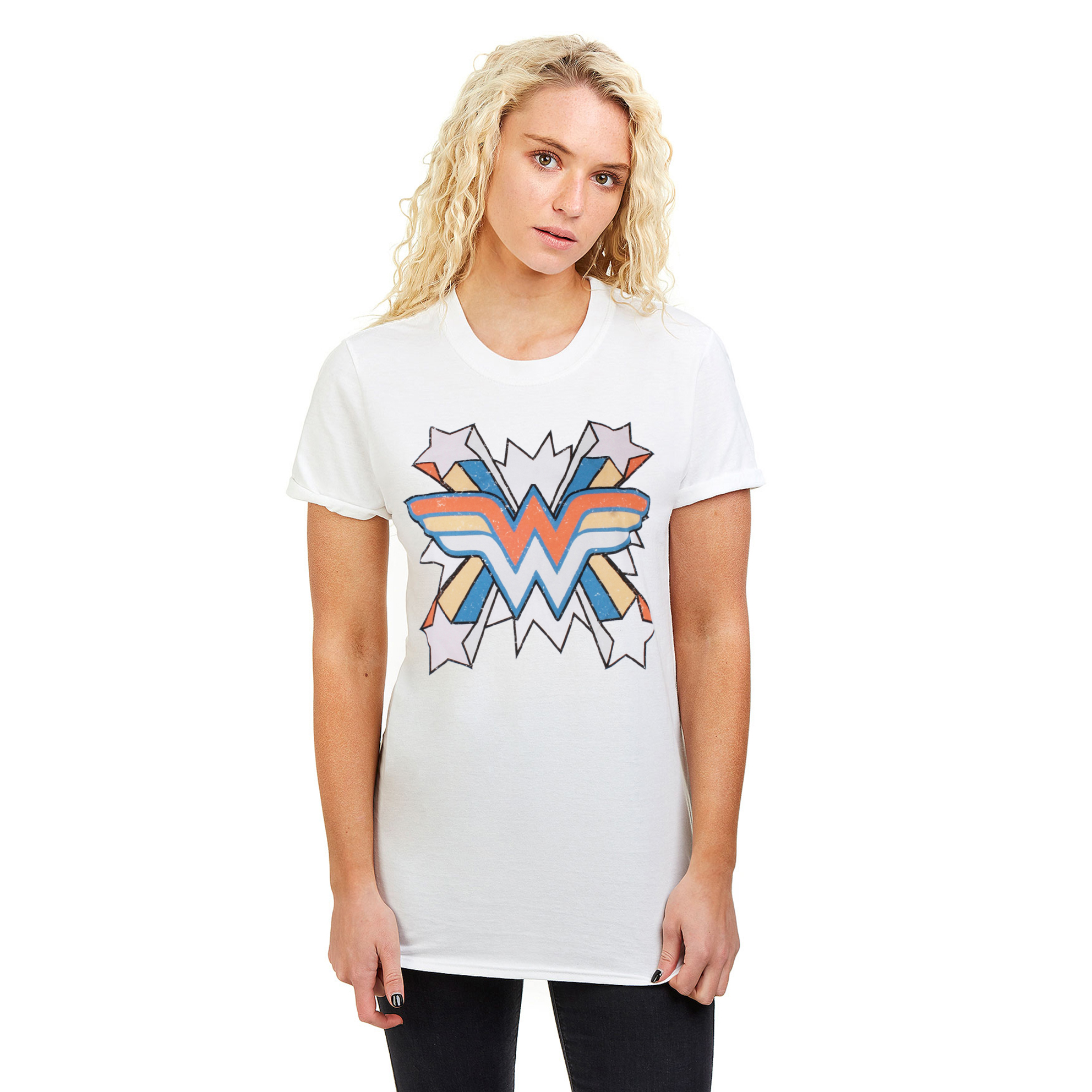 Thumbnail - DC Comics Wonder Woman Burst Damen T-Shirt weiß