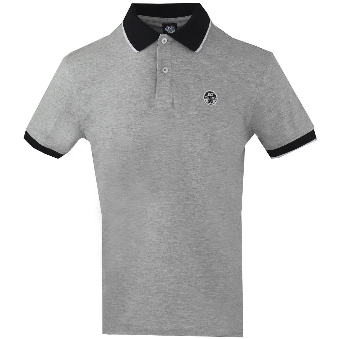 Thumbnail - North Sails Contrast Collar Grey Polo