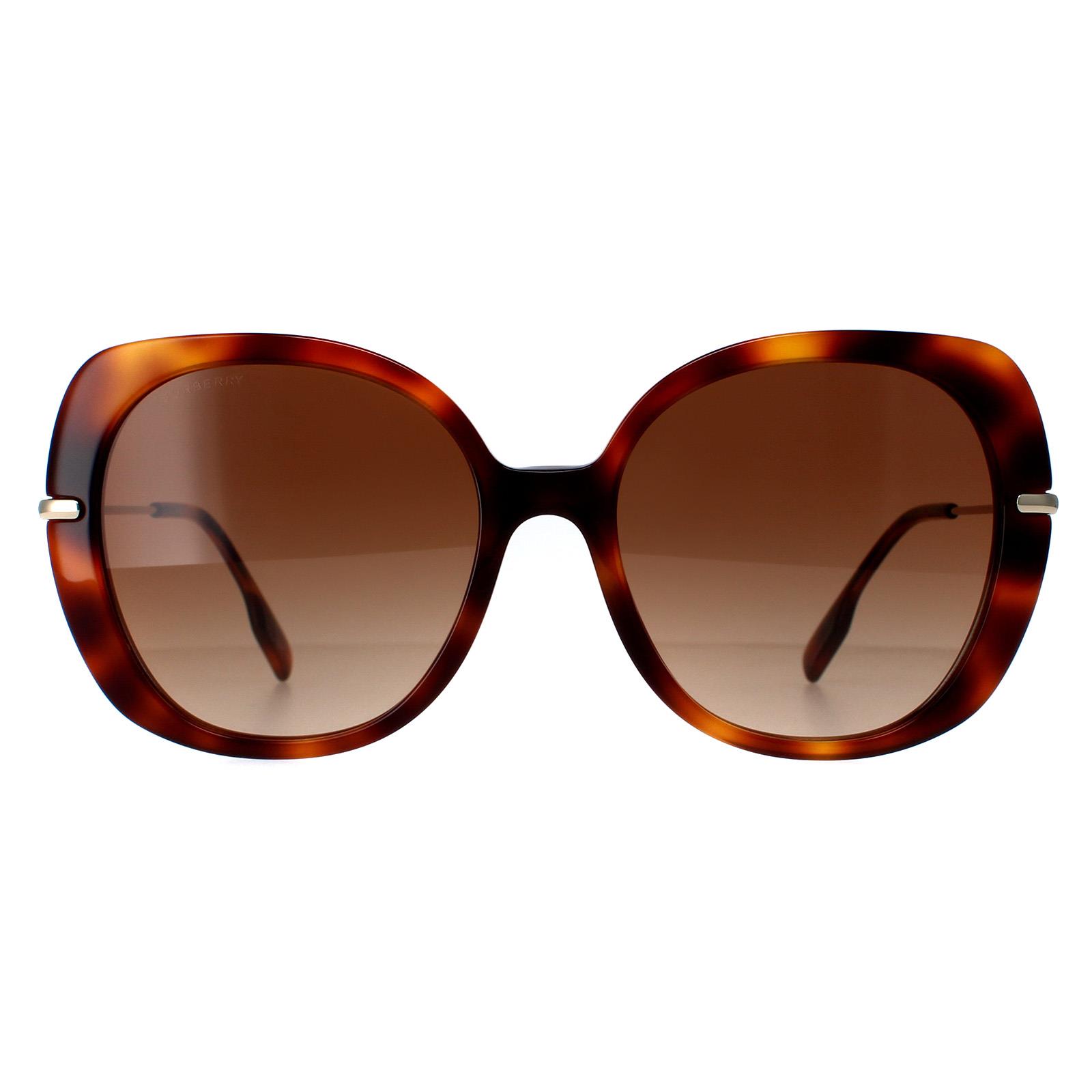 Thumbnail - Burberry Round Womens Light Havana Braun Gradient BE4374