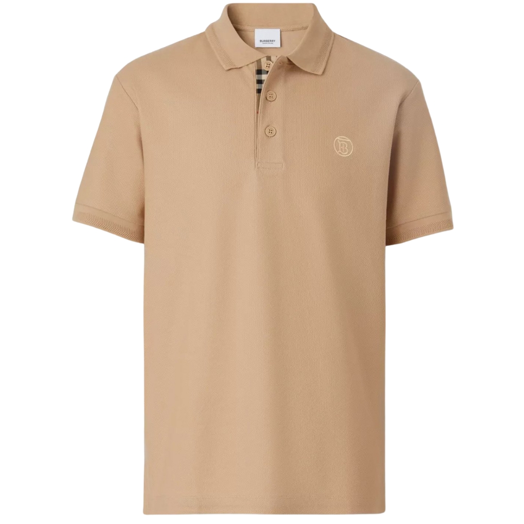 Thumbnail - Burberry Branded Circle Logo Camel Beige Polo Shirt