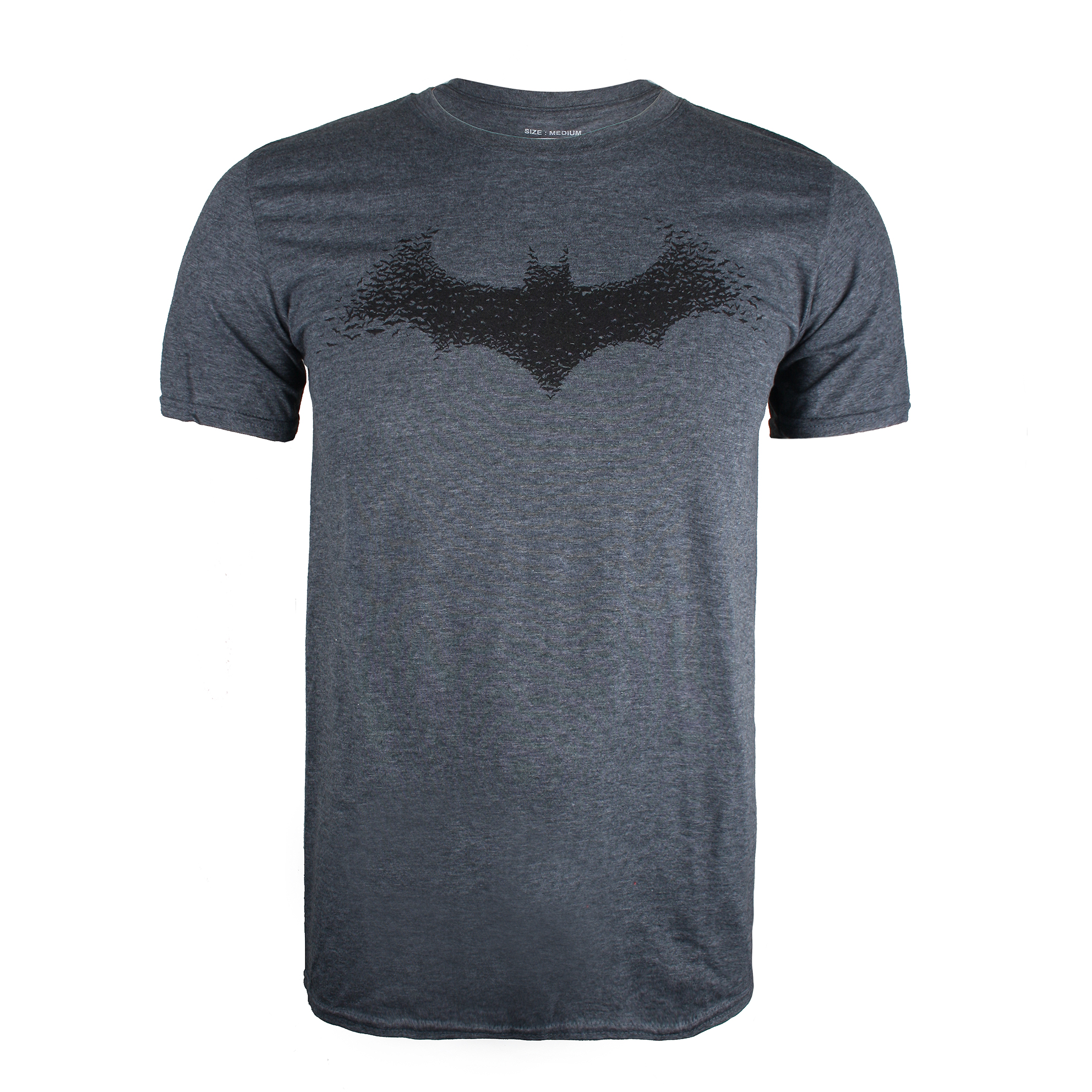 Thumbnail - DC Comics Bat Logo Herren Dunkelgraues T-Shirt