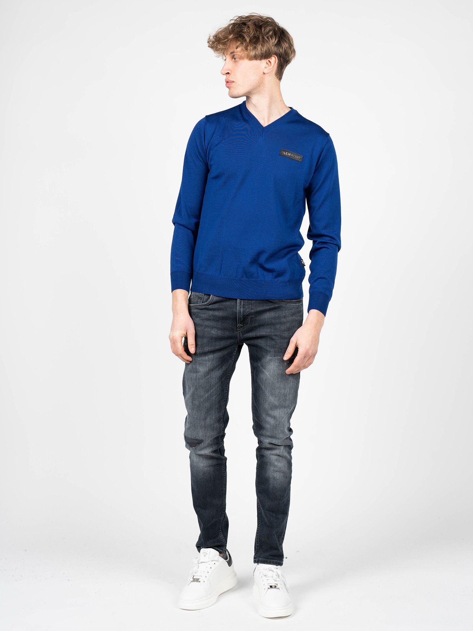 Plein Sport Pullover Merino Herr stickade tröjor – bild 2