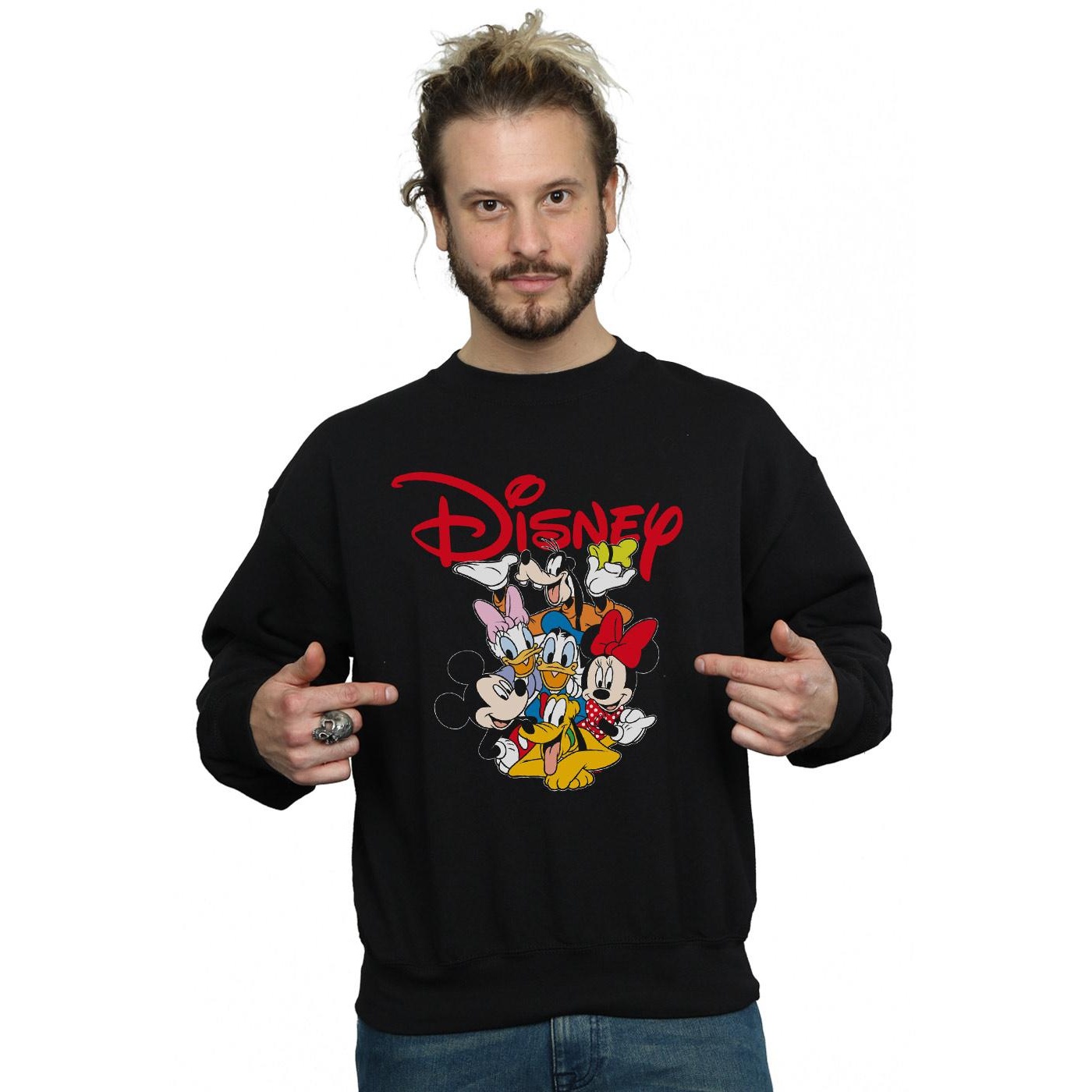 Disney Mens Mickey Mouse Crew Sweatshirt (Black) herr – bild 2
