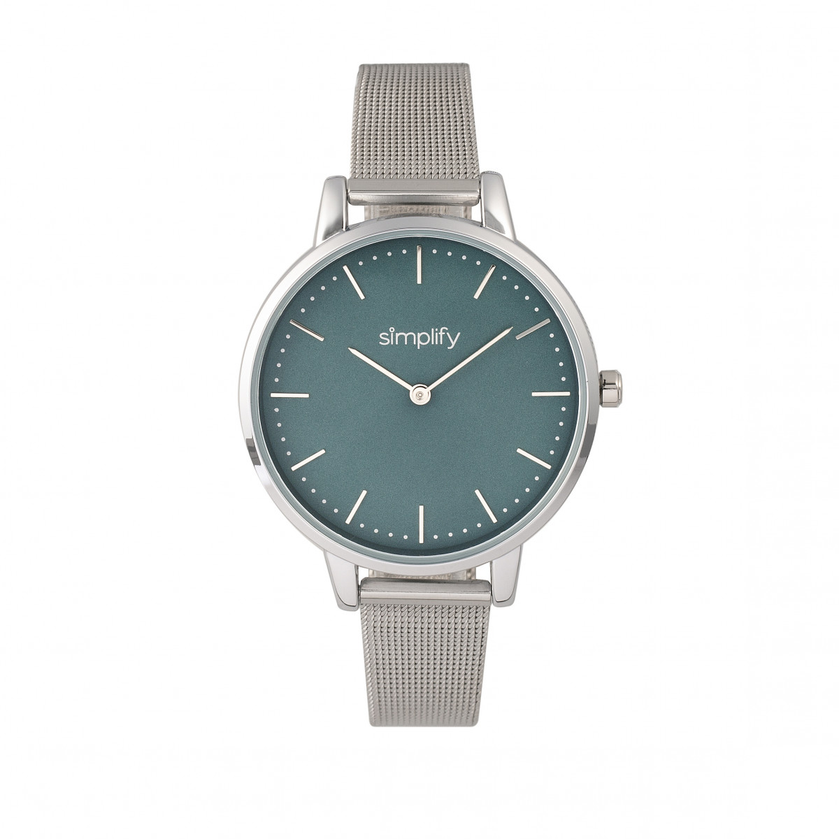 Simplify Unisex The 5800 Mesh Bracelet Watch - Teal Stainless Steel - One Size