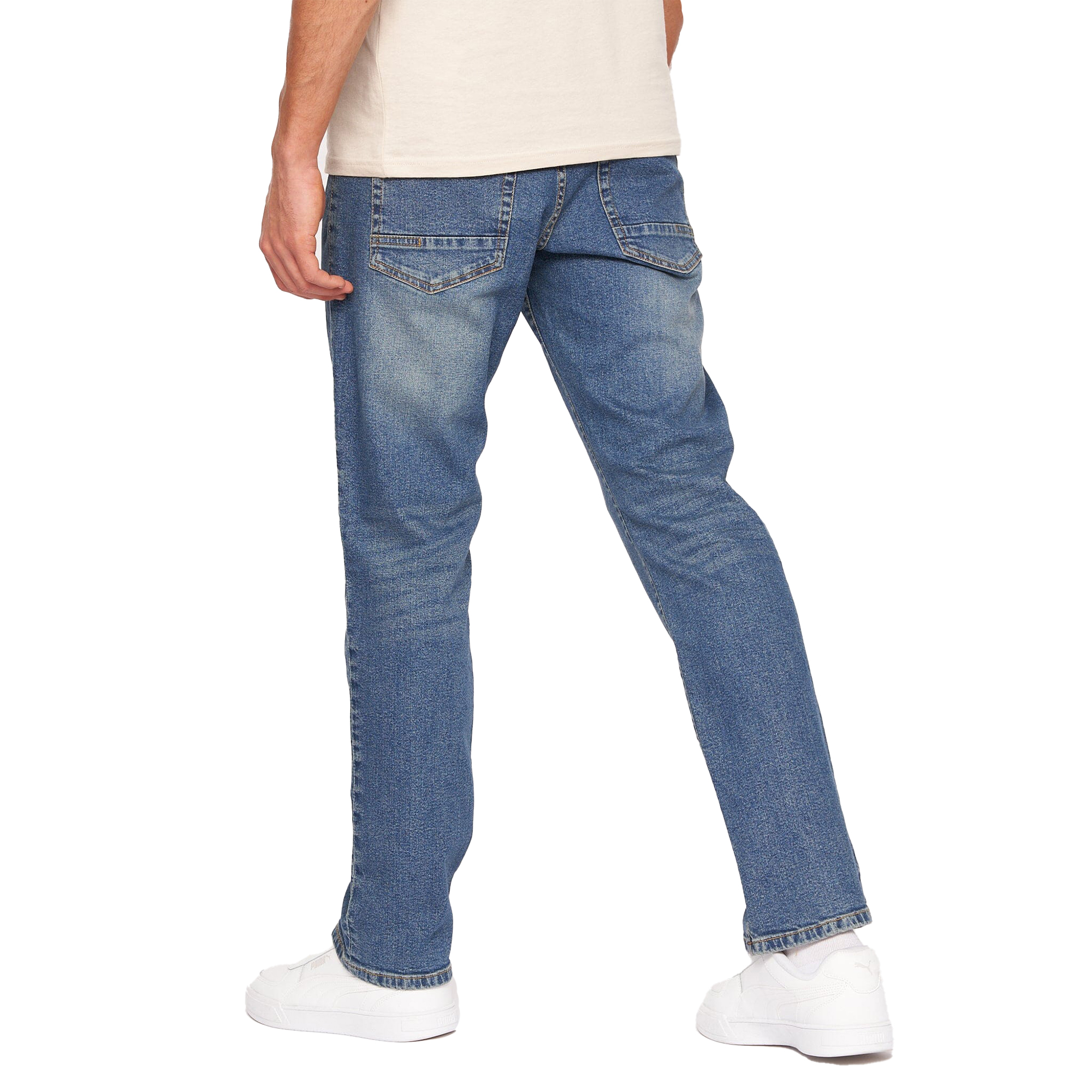 Crosshatch Mens Princed Denim Jeans (Light Wash) herr – bild 2
