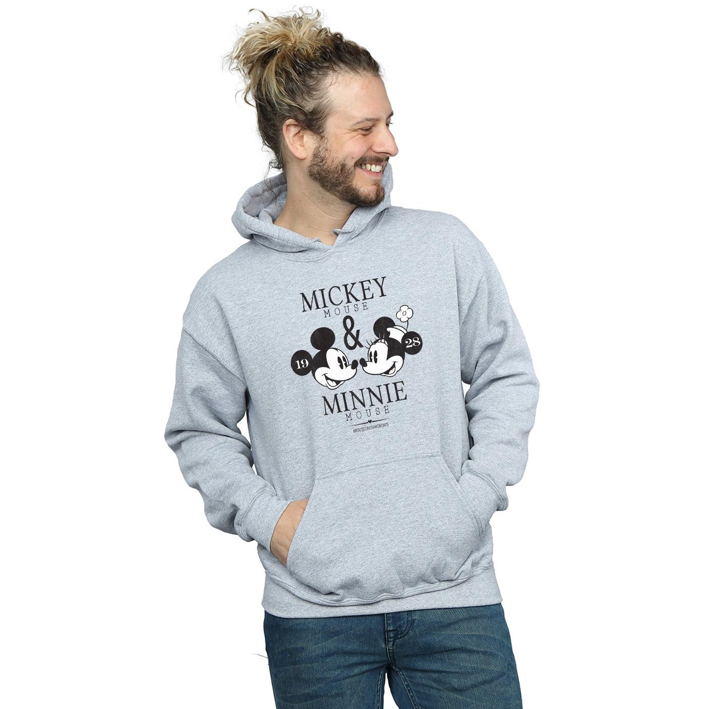Disney Mens Mickey And Minnie Mouse Mousecrush Mondays Hoodie (Sports Grey) herr – bild 2