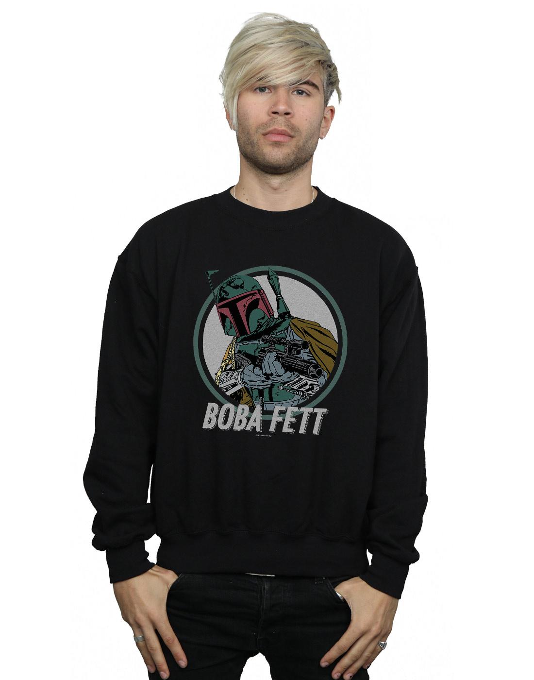 Star Wars Mens Boba Fett Retro Circle Sweatshirt (Black) herr – bild 2