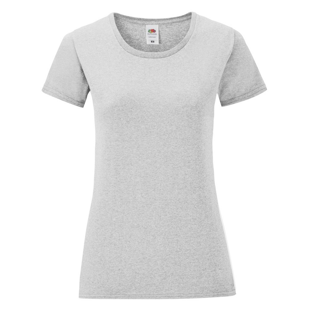 Thumbnail - Fruit Of The Loom - T-shirt manches courtes ICONIC - Femme (Gris chiné)